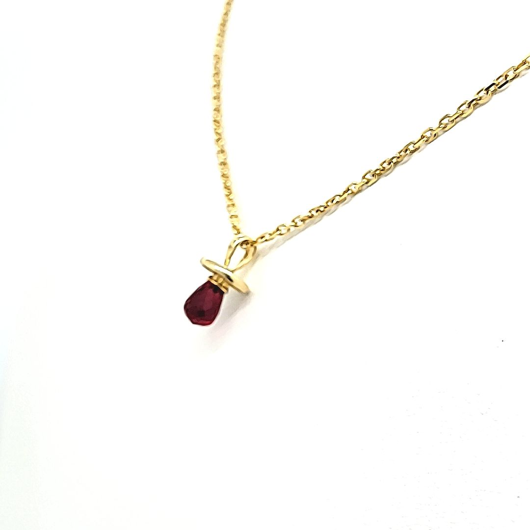 10K Yellow Gold Synthetic July Birthstone Pacifier Charm 59000017 | Shin Brothers*