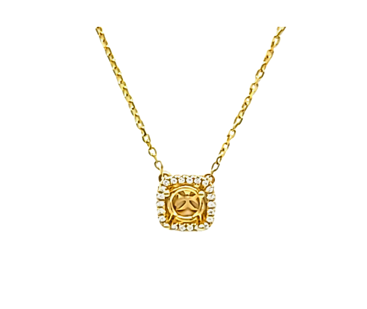 14K Yellow Gold Diamonds Helo Necklace Setting 31001176 | Shin Brothers* 14K Yellow Gold Diamonds Helo Necklace Setting 31001176 | Shin Brothers*