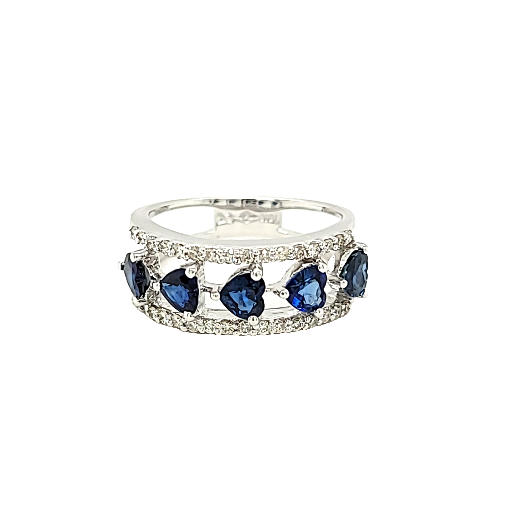 18K White Gold Sapphire/Diamond Ring 12003097 | Shin Brothers* 18K White Gold Sapphire/Diamond Ring 12003097 | Shin Brothers*