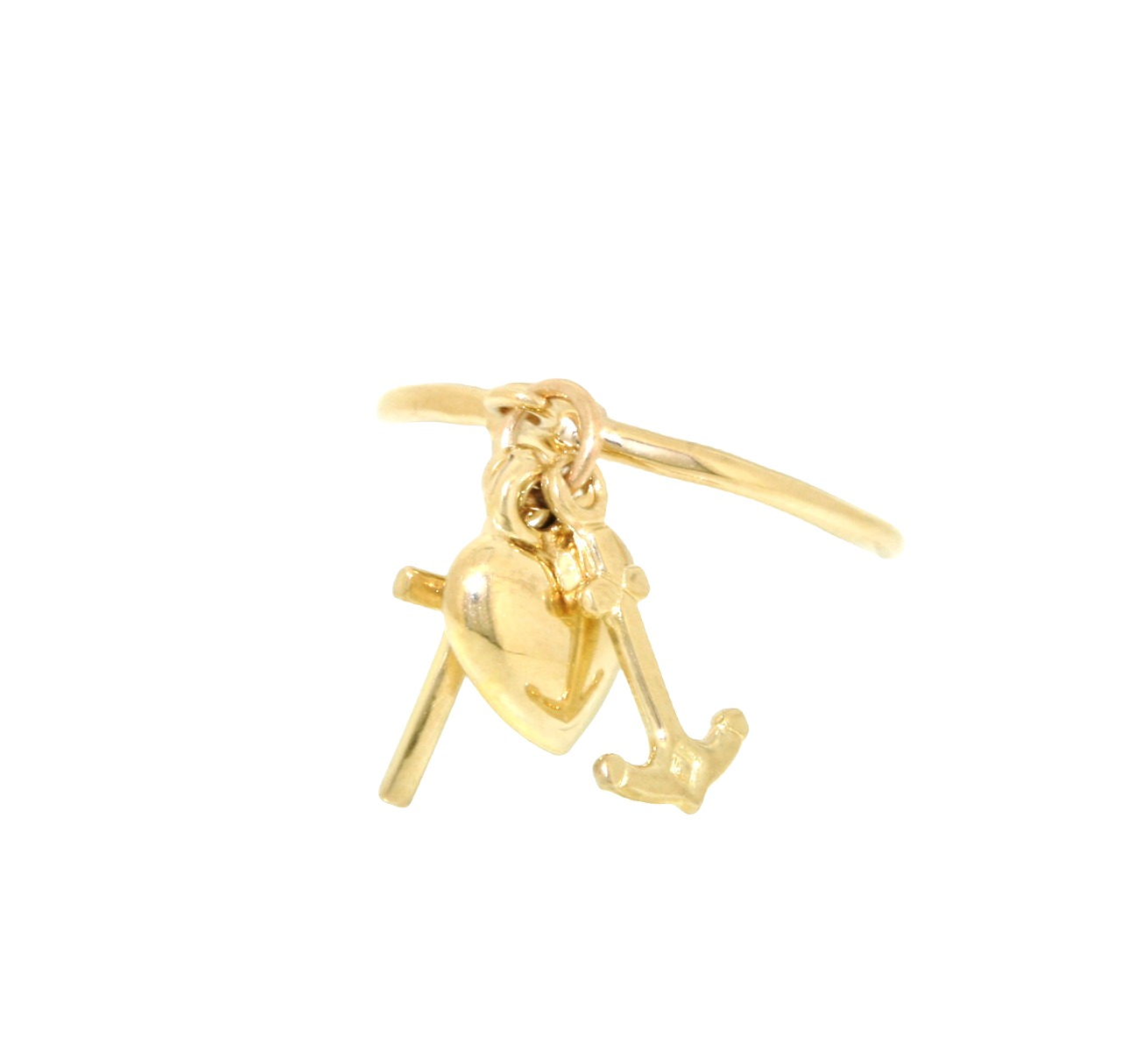 14K Yellow Gold Faith Hope And Charity Ring Size7 10017027 | Shin Brothers * 