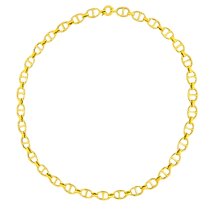 14K Yellow Gold 18" 9-mm Mariner Chain Rc14301 | Shin Brothers**