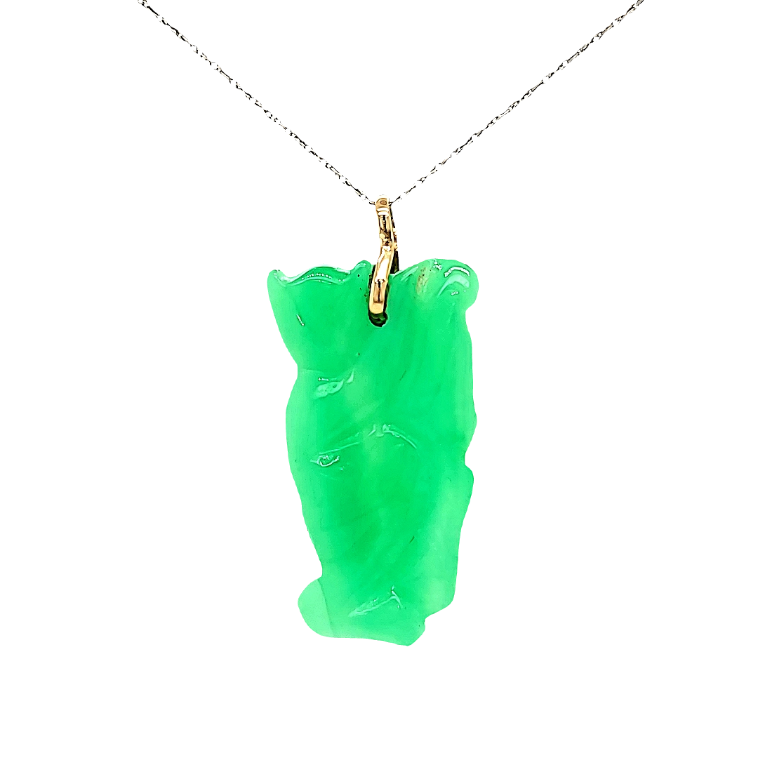 14K Yellow Gold Jade Monkey Charm 52002287 | Shin Brothers*