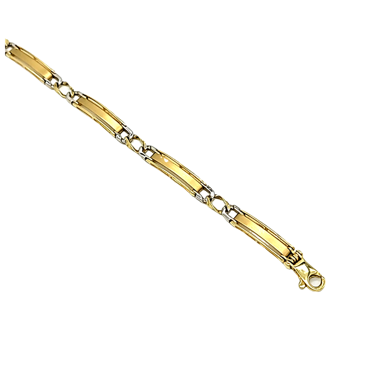 14K White And Yellow Gold Panther 5.5mm 8.25" Bracelet 20002073 | Shin Brothers men's bracelet 14K White And Yellow Gold Panther 5.5mm 8.25" Bracelet 20002073 | Shin Brothers men's bracelet