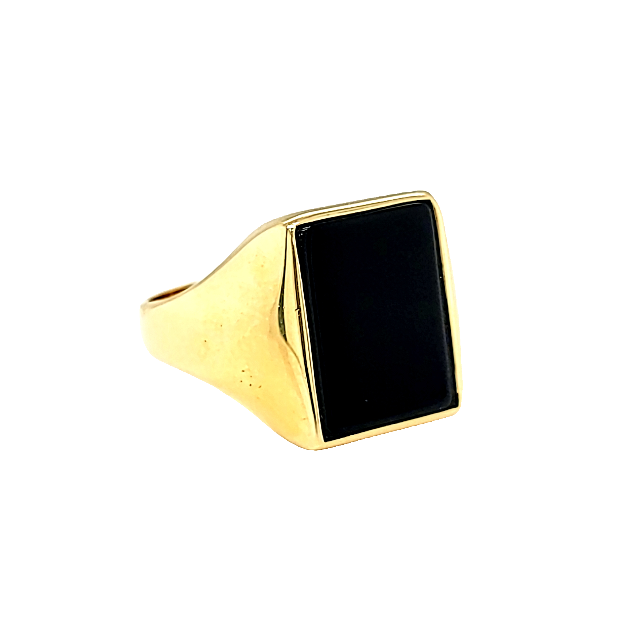 14K Yellow Gold Men's Rectangular Onyx Ring 12003103 | Shin Brothers* 14K Yellow Gold Men's Rectangular Onyx Ring 12003103 | Shin Brothers*