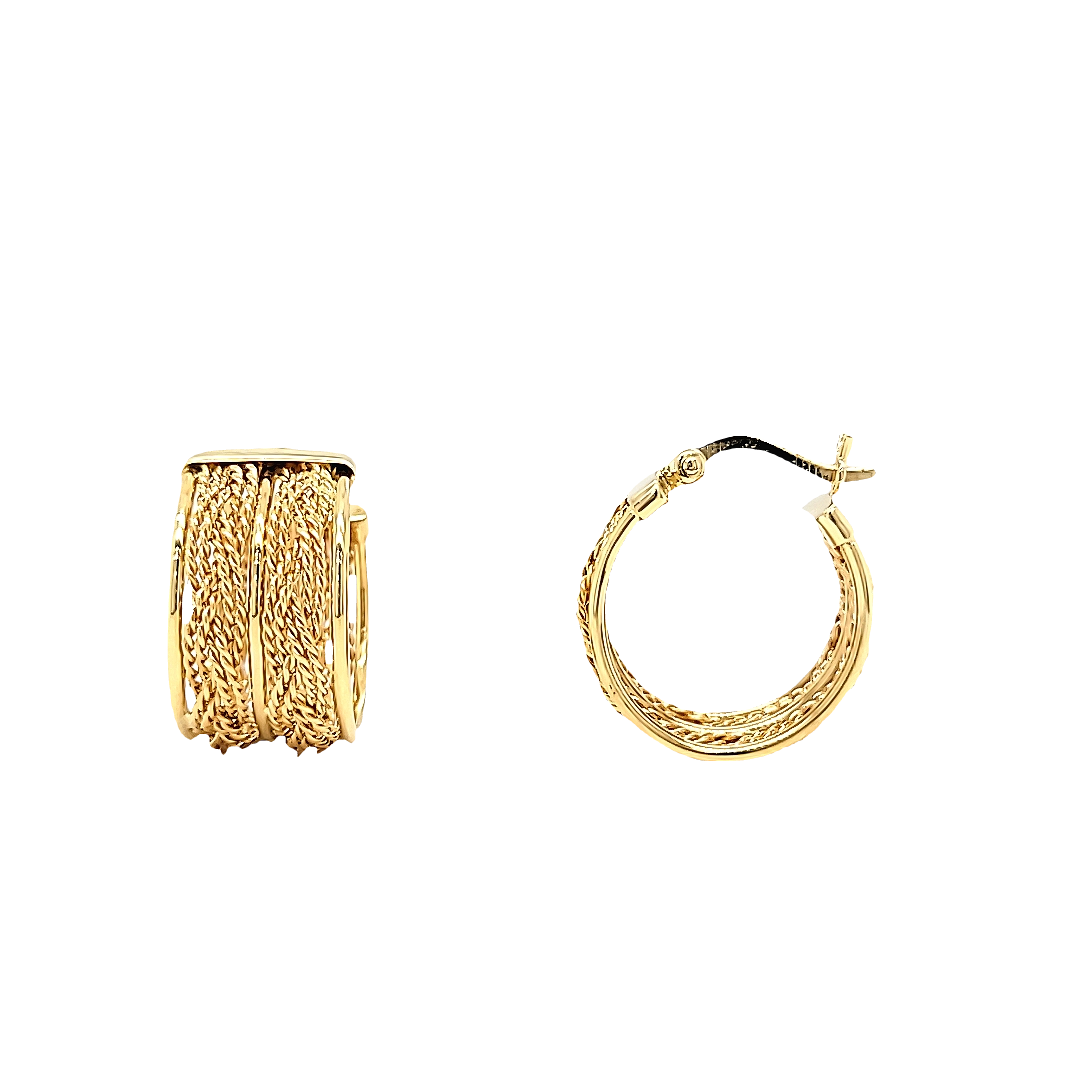 18K Yellow Gold Braided Hoop Earrings 40003168 | Shin Brothers* 18K Yellow Gold Braided Hoop Earrings 40003168 | Shin Brothers*