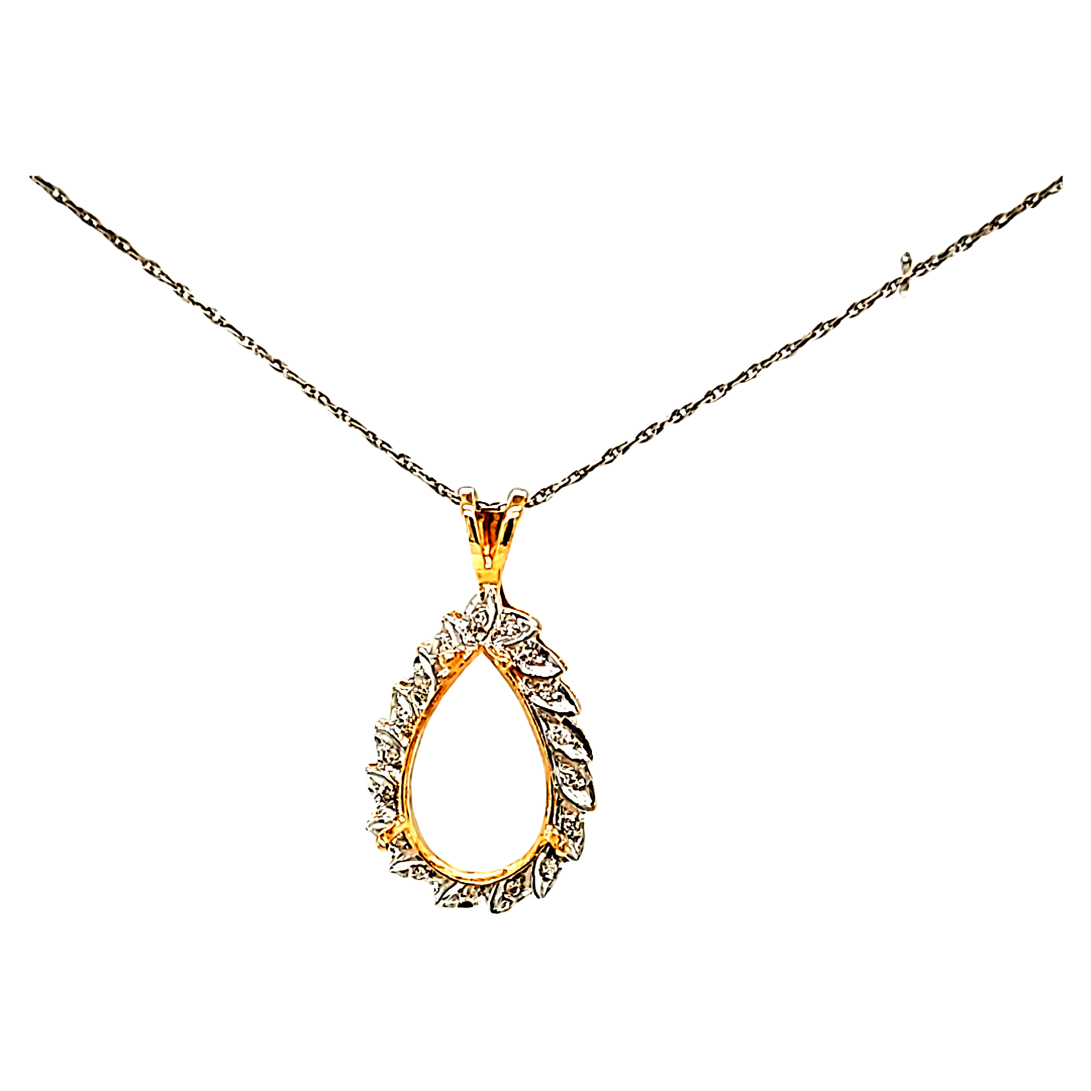 14K Yellow Gold Pear-shaped Setting with Diamond Accents 51002164 | Shin Brothers* 14K Yellow Gold Pear-shaped Setting with Diamond Accents 51002164 | Shin Brothers*