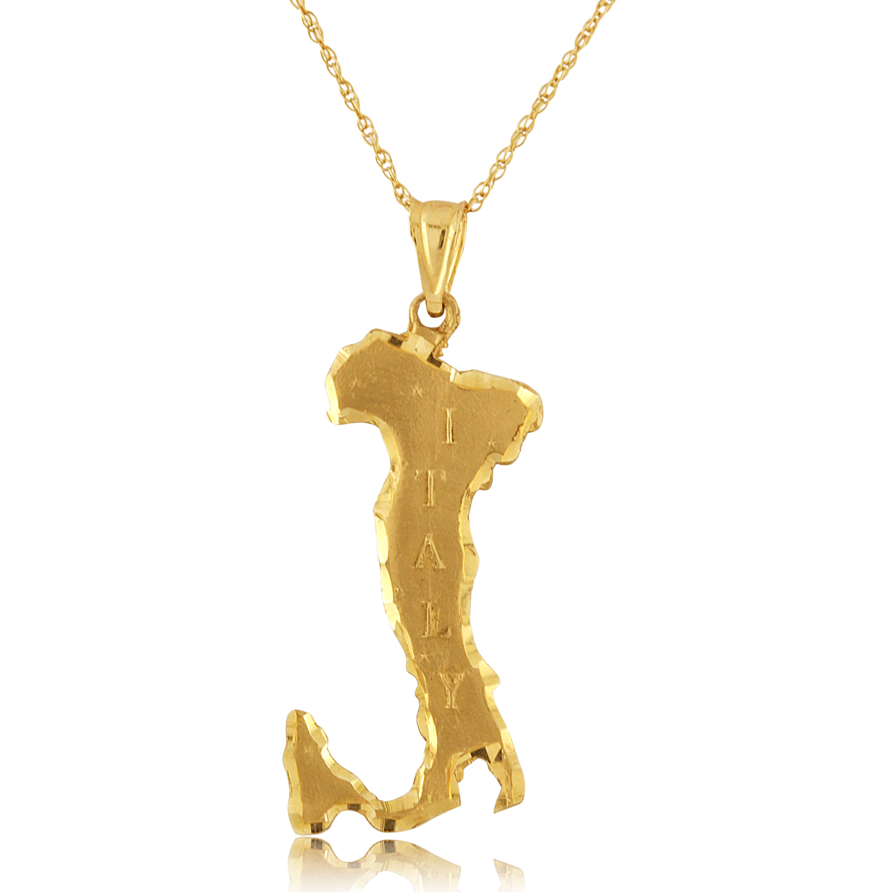 14K Yellow Gold Italian Map Charm 50003195 | Shin Brothers