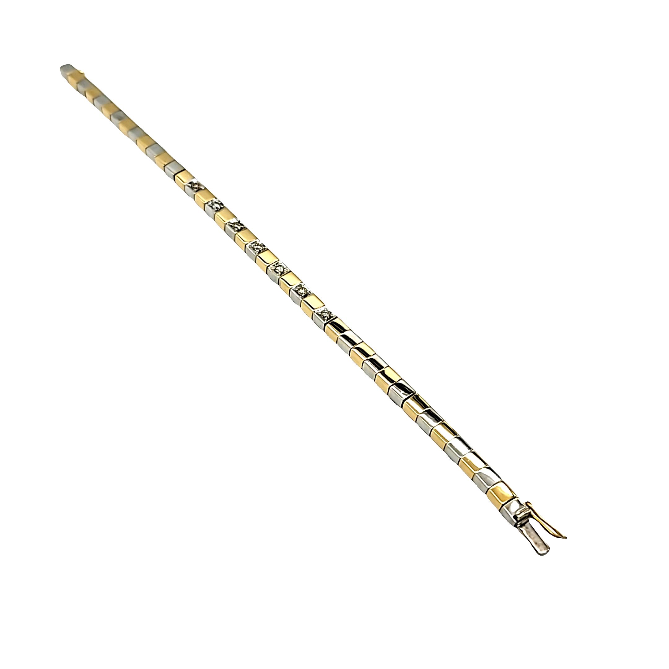 18K Yellow and White Gold 0.50 ct Round Diamond Bracelet 21000905 | Shin Brothers*