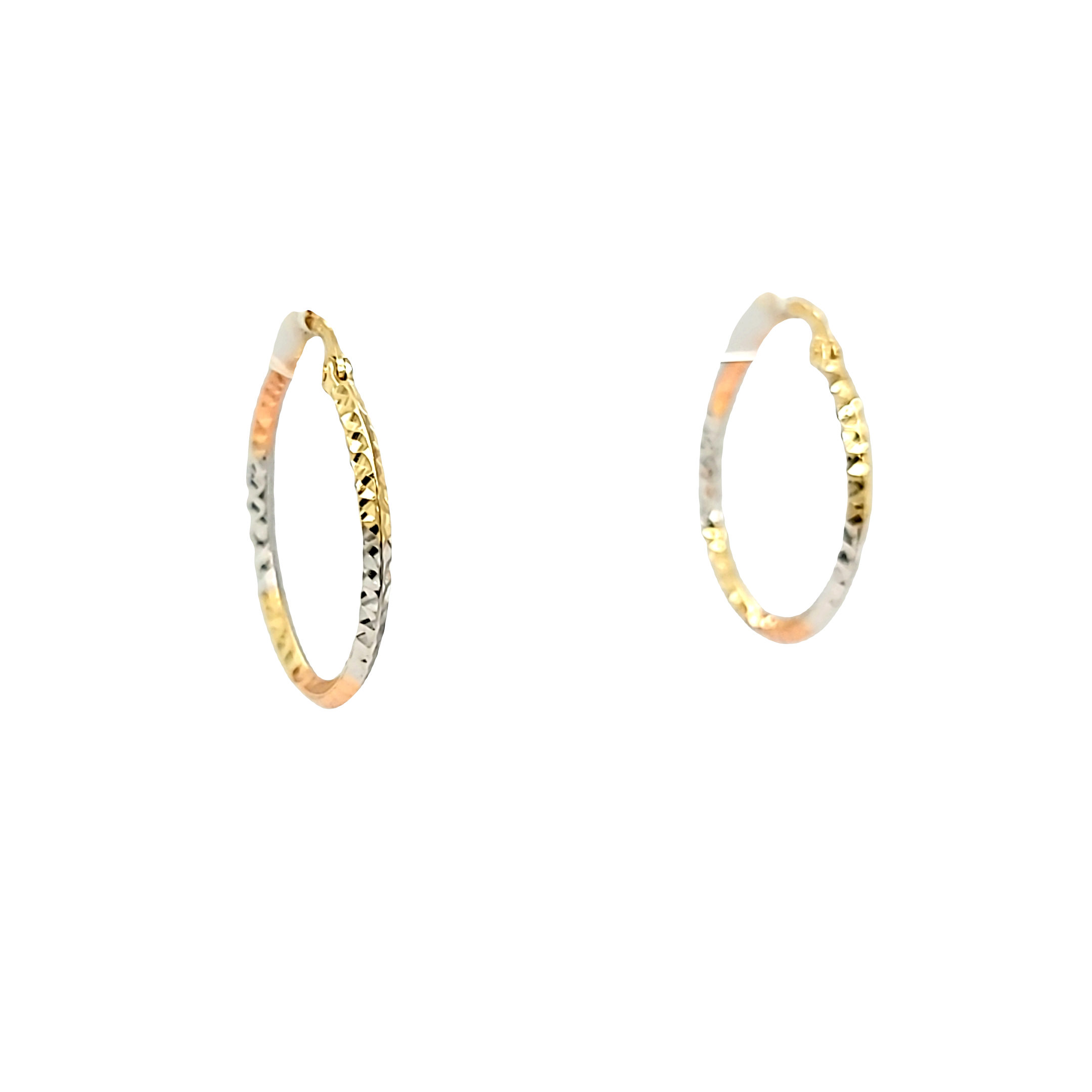 14K Tricolor Gold Hoop Earrings 40003164 | Shin Brothers* 14K Tricolor Gold Hoop Earrings 40003164 | Shin Brothers*