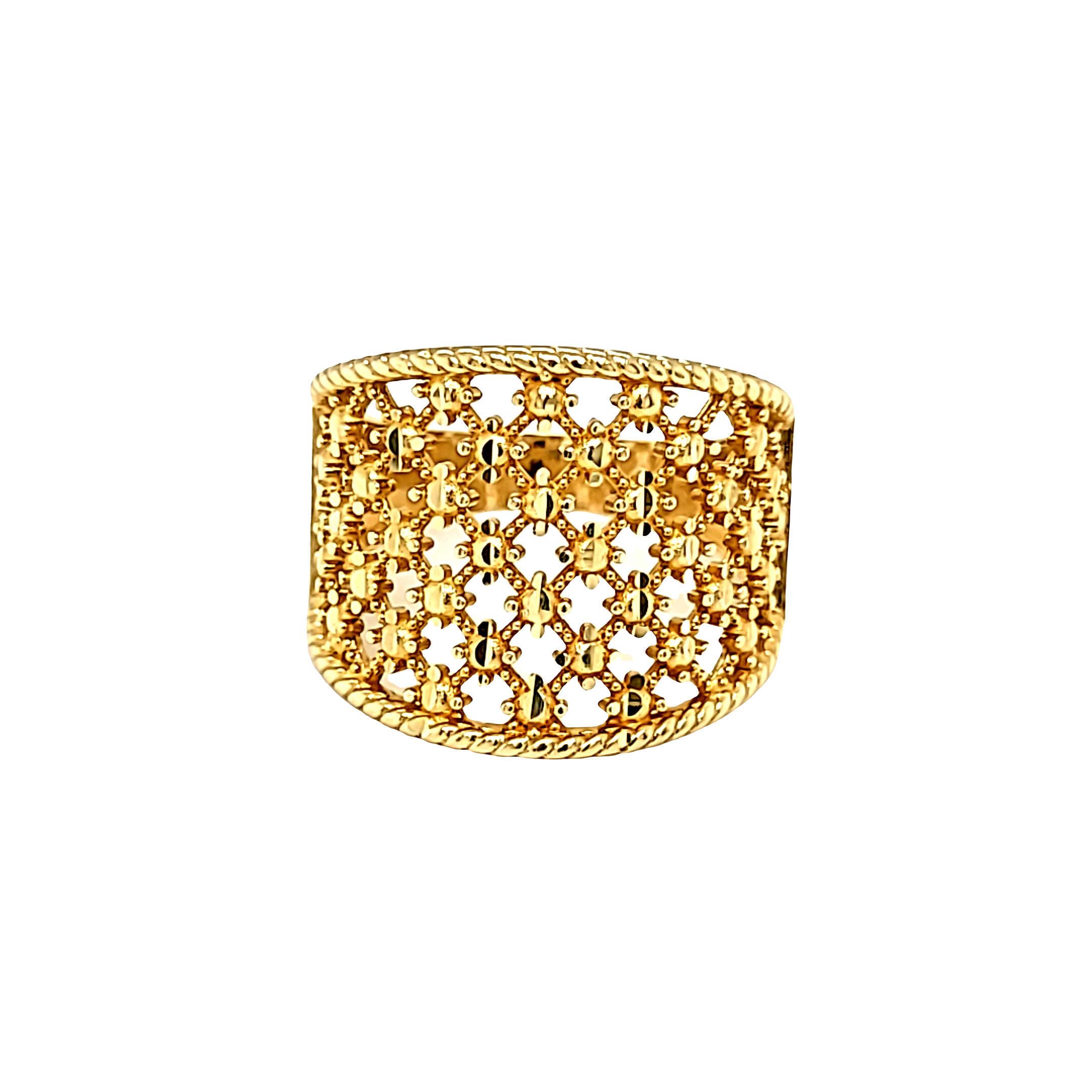 14K Yellow Gold Filigree Dome Ring 12003114 | Shin Brothers* 14K Yellow Gold Filigree Dome Ring 12003114 | Shin Brothers*