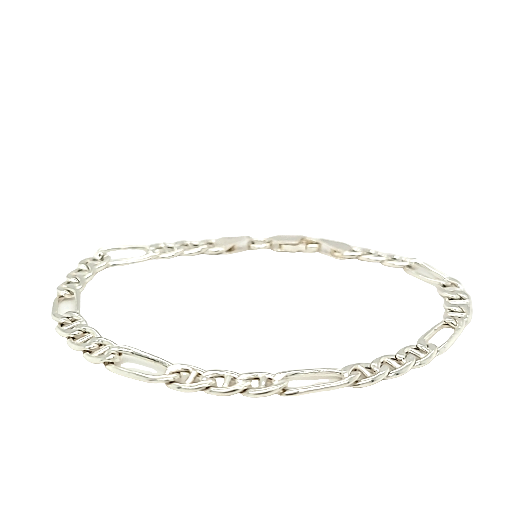 Sterling Silver Figarucci Link Bracelet 82011013 | Shin Brothers* Sterling Silver Figarucci Link Bracelet 82011013 | Shin Brothers*