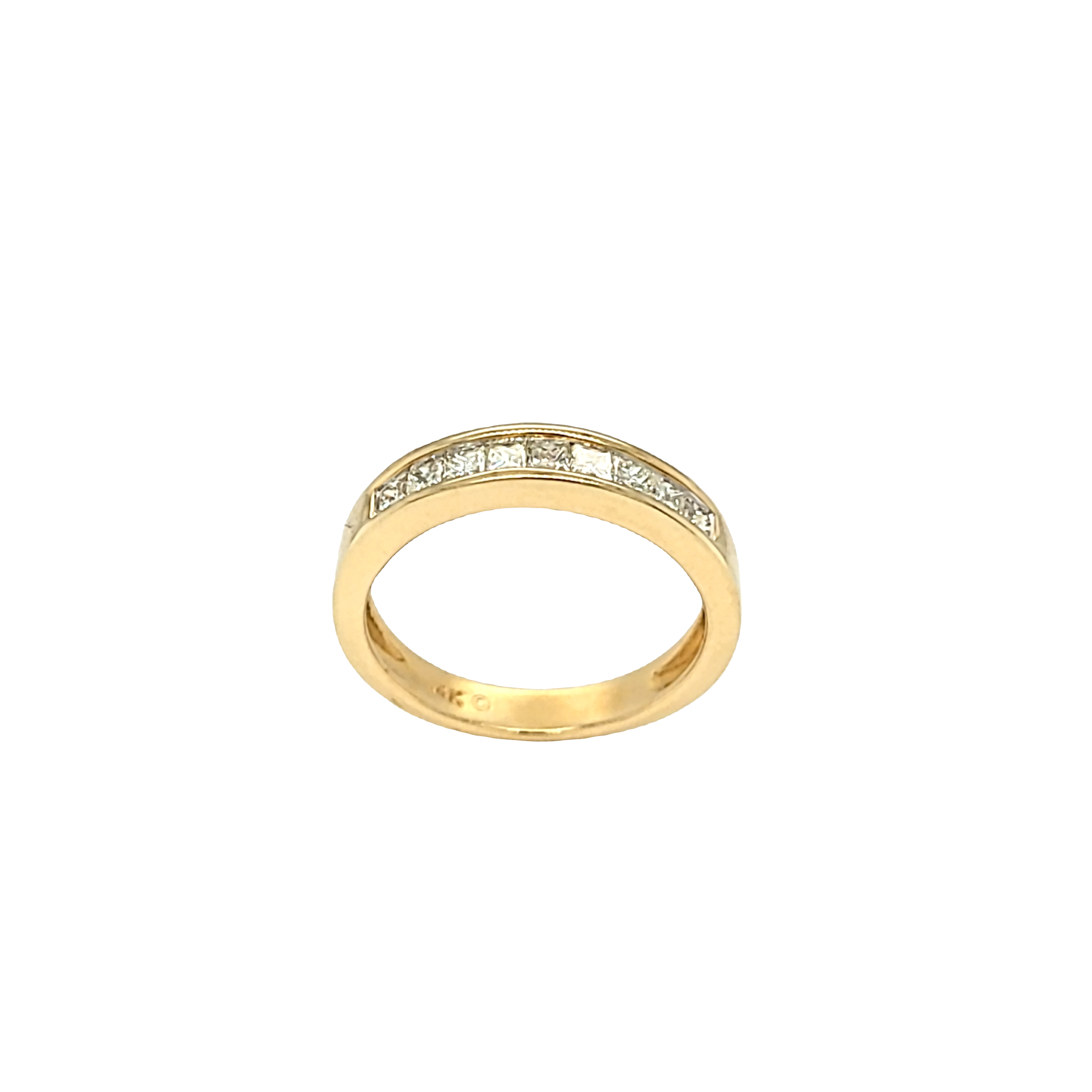 14K Yellow Gold Princess Cut Channel Set Diamond Band 11002321 | Shin Brothers* 14K Yellow Gold Princess Cut Channel Set Diamond Band 11002321 | Shin Brothers*
