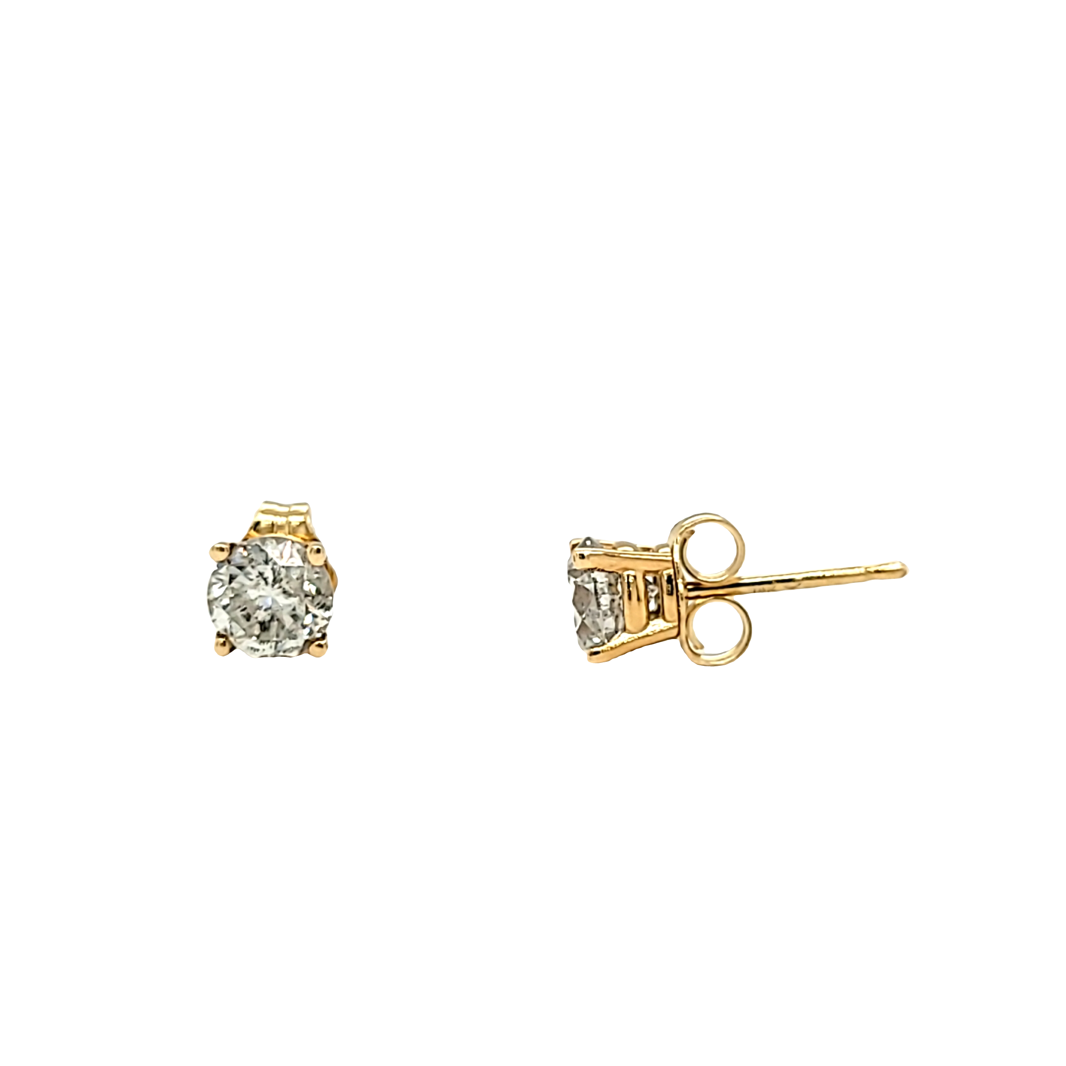 14K Yellow Gold 1.4 ctw Round Cut Diamond Stud Earrings 41000752 | Shin Brothers* 14K Yellow Gold 1.4 ctw Round Cut Diamond Stud Earrings 41000752 | Shin Brothers*
