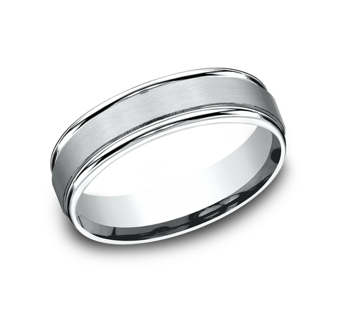 14K White Gold 6mm Wedding Band 10017809 | Shin Brothers*