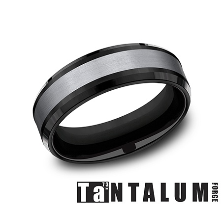 Black and Gray Tantalum Wedding Band 11510081 | Shin Brothers* Black and Gray Tantalum Wedding Band 11510081 | Shin Brothers*