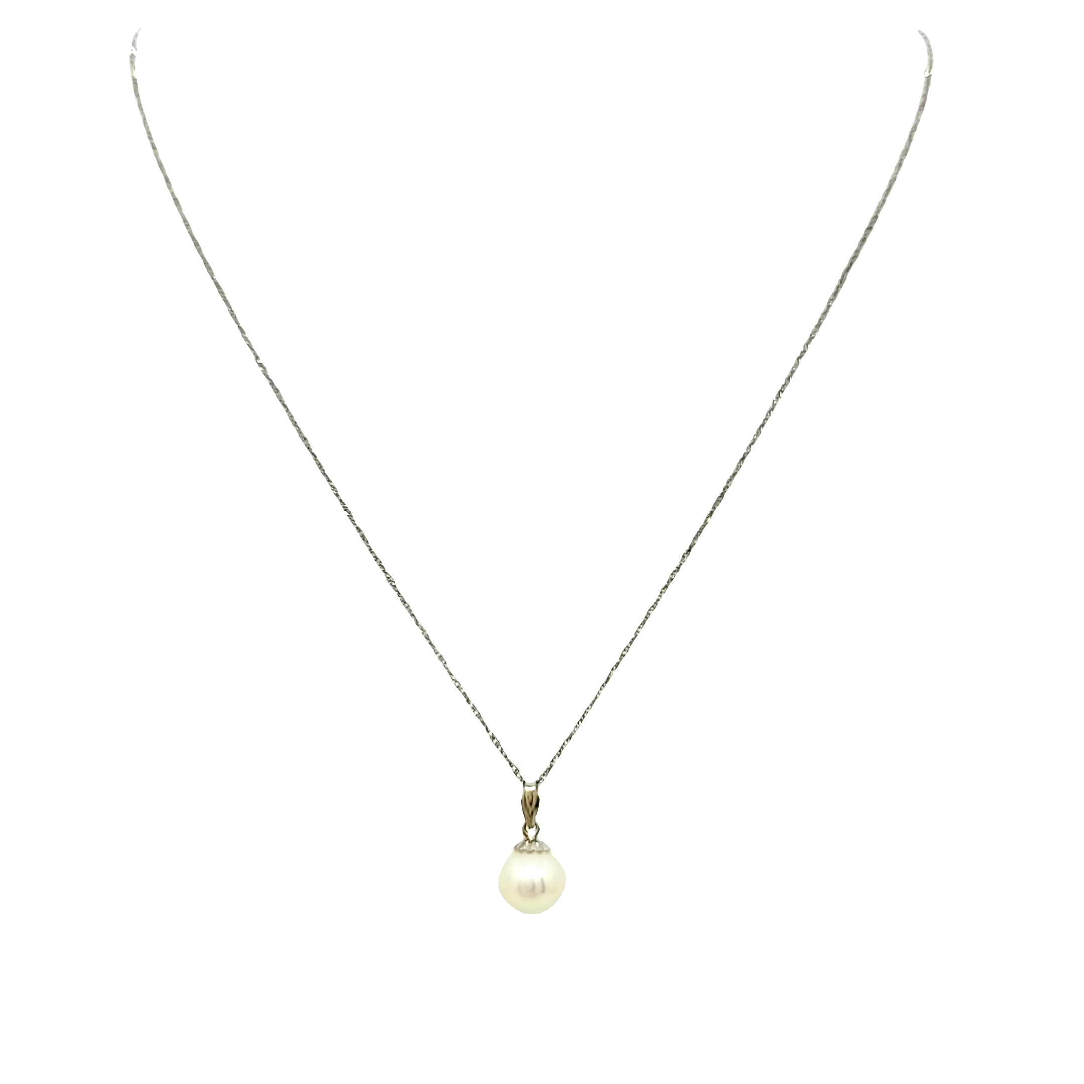14K White Gold Pearl Necklace 32000328 | Shin Brothers* 14K White Gold Pearl Necklace 32000328 | Shin Brothers*