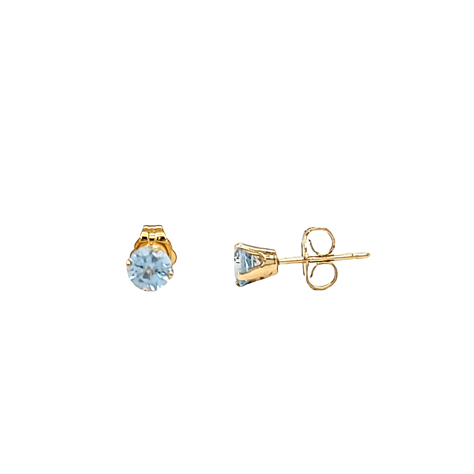14K Yellow Gold Blue Topaz Stud Earrings 42003414 | Shin Brothers 14K Yellow Gold Blue Topaz Stud Earrings 42003414 | Shin Brothers