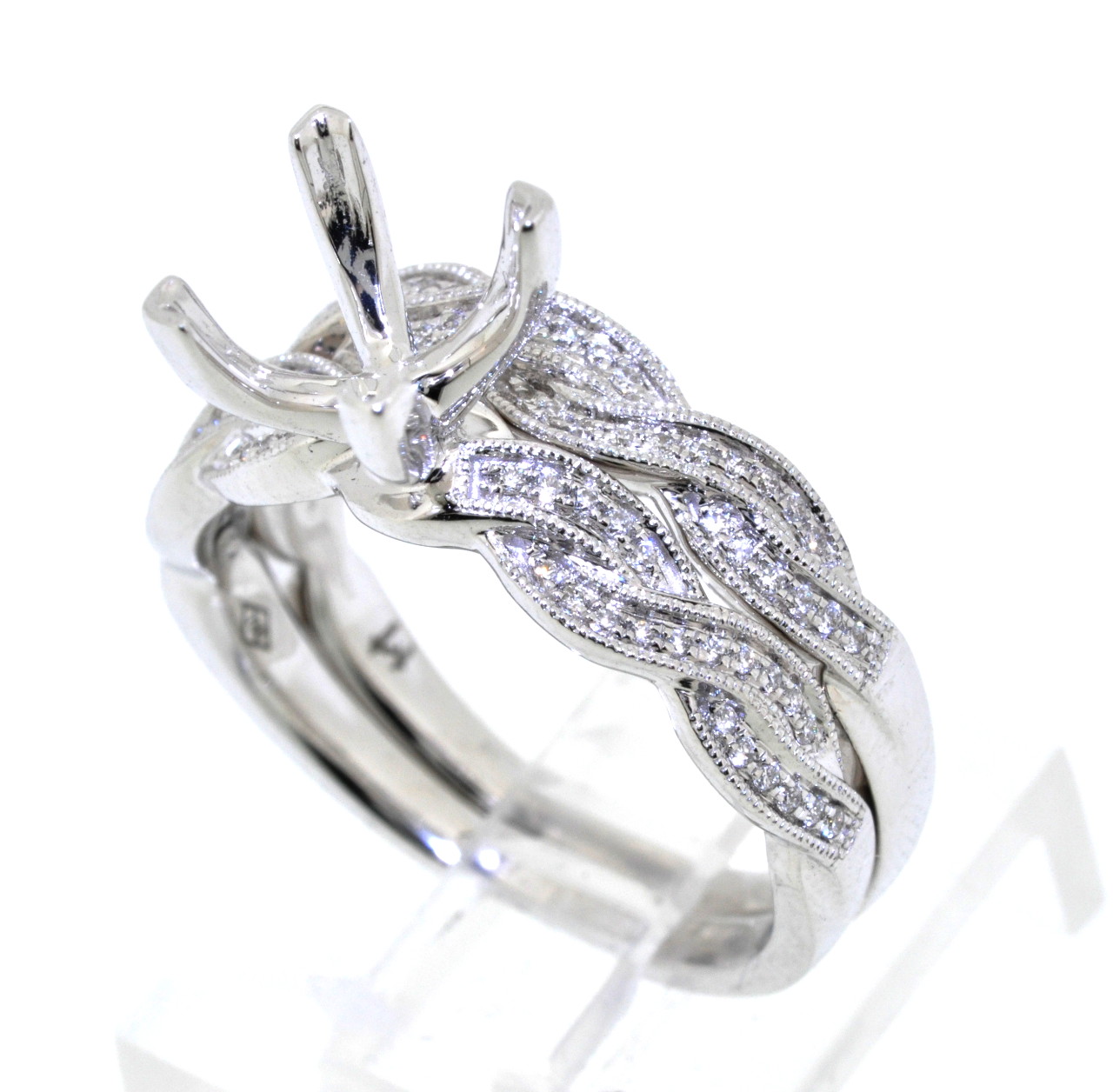 18K White Gold Diamond Setting Bridal Set 11003798 | Shin Brothers* 18K White Gold Diamond Setting Bridal Set 11003798 | Shin Brothers*