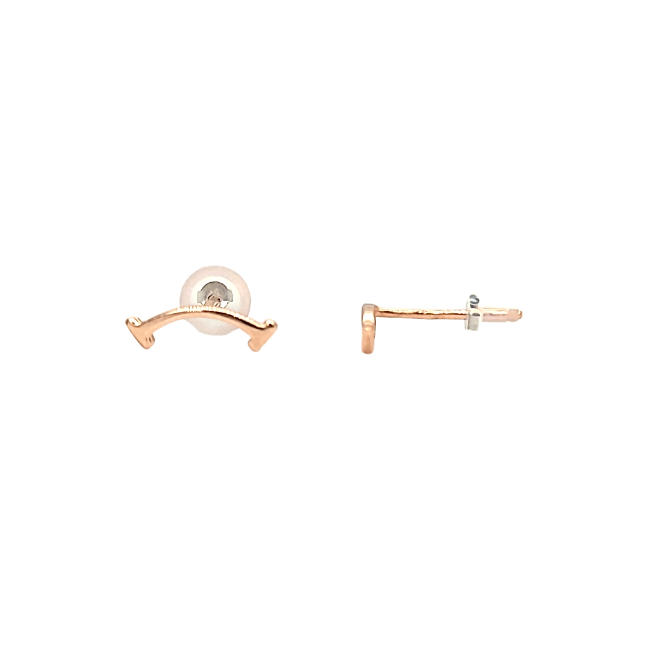 14K Pink Gold Bar Stud Earrings 40003212 | Shin Brothers*