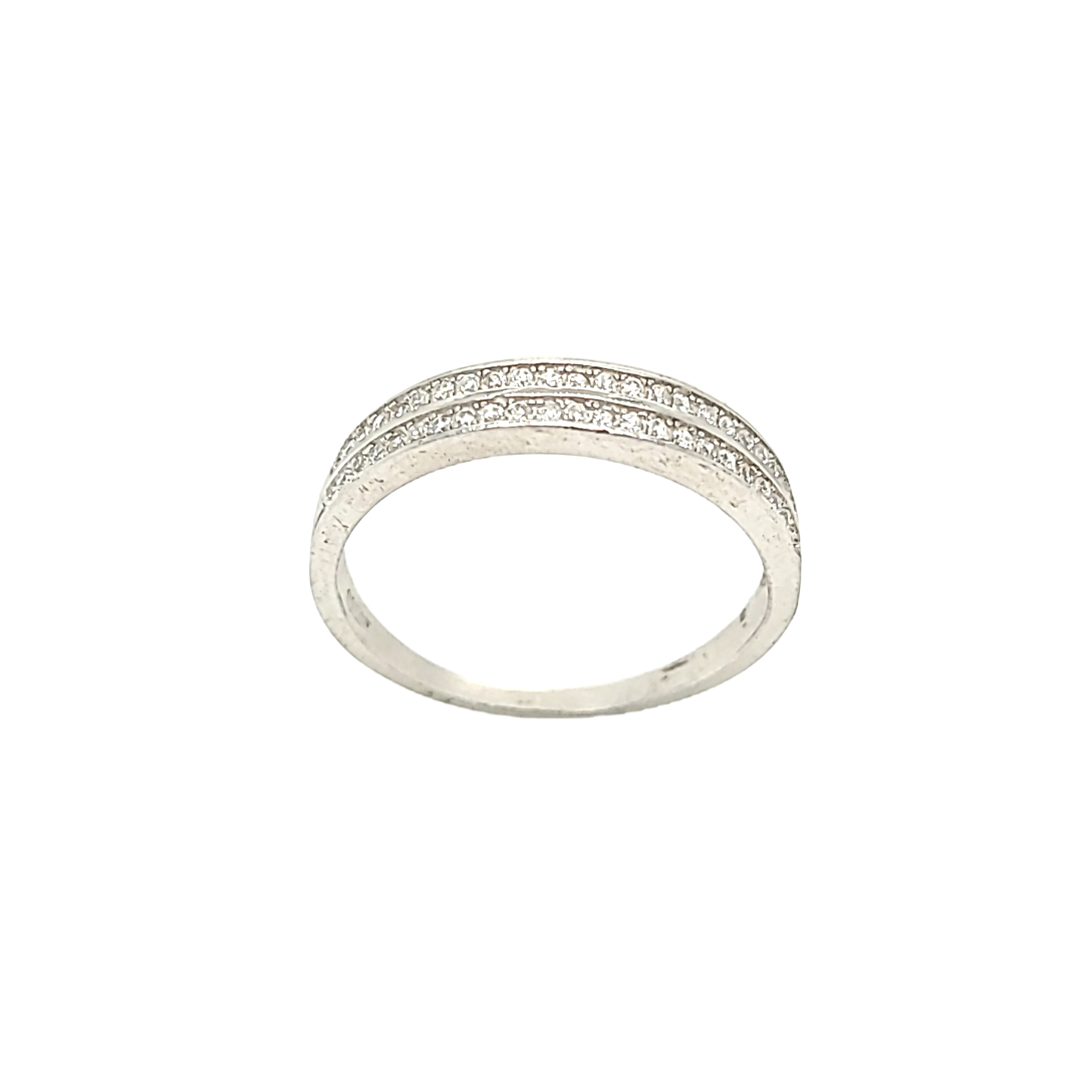 Sterling Silver CZ Wedding Band 81210420 | Shin Brothers*