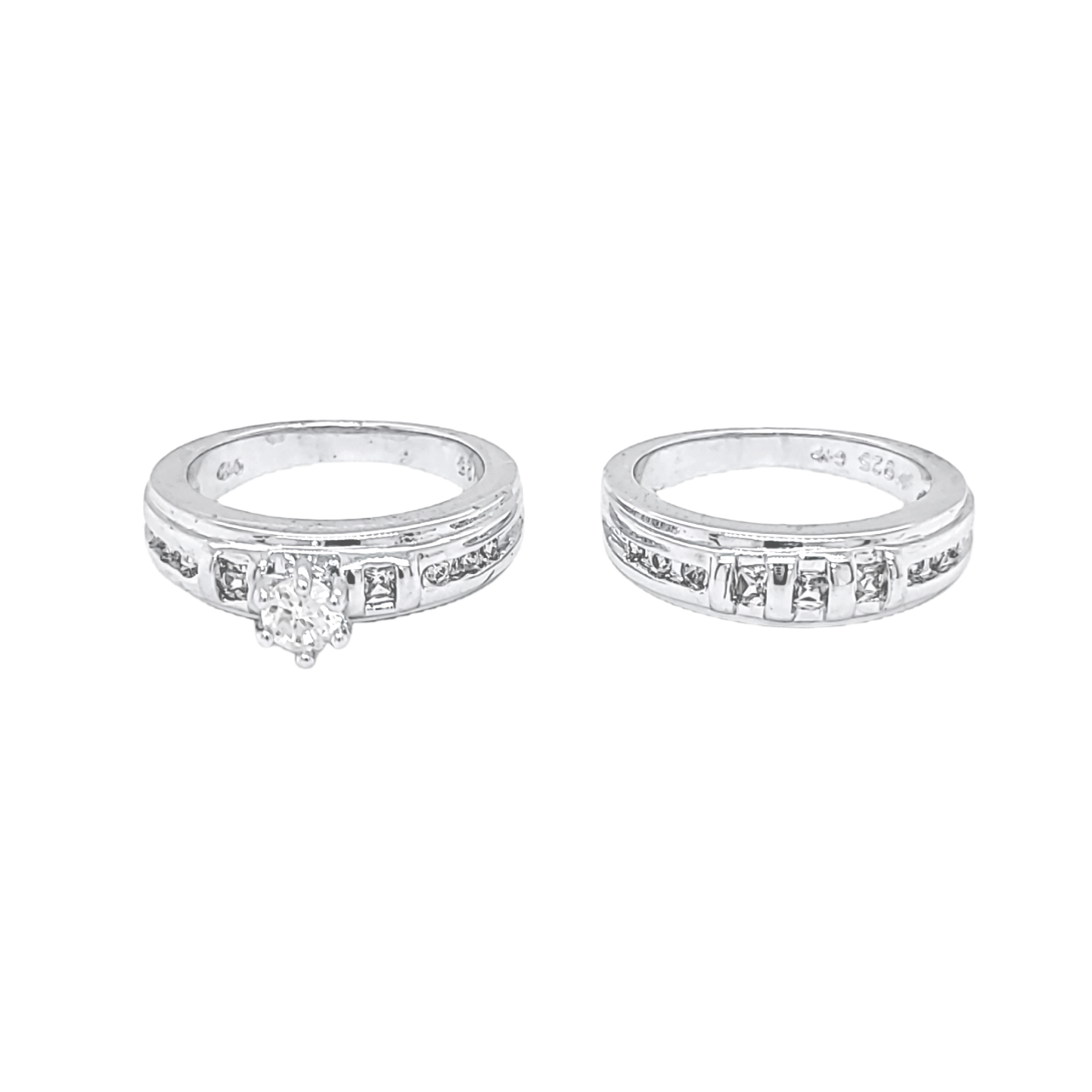 Sterling Silver CZ Bridal Set Of Two 81210417 | Shin Brothers* Sterling Silver CZ Bridal Set Of Two 81210417 | Shin Brothers*