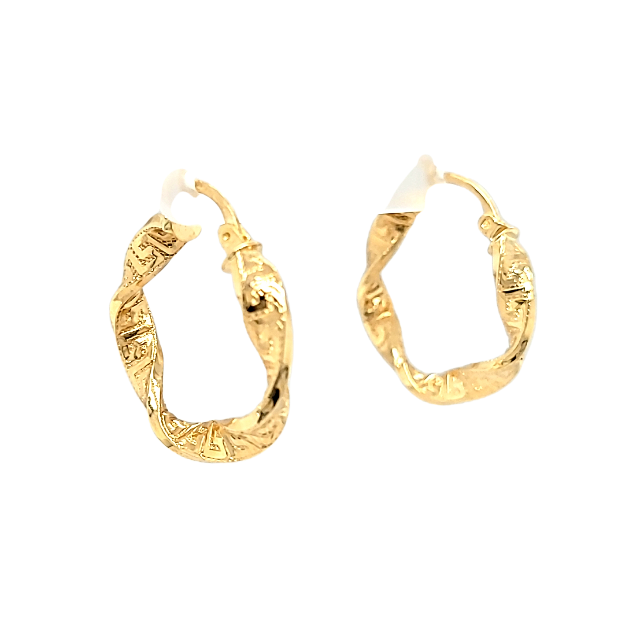 14K Yellow Gold Twisted Hoop Earrings 40003219 | Shin Brothers* 14K Yellow Gold Twisted Hoop Earrings 40003219 | Shin Brothers*