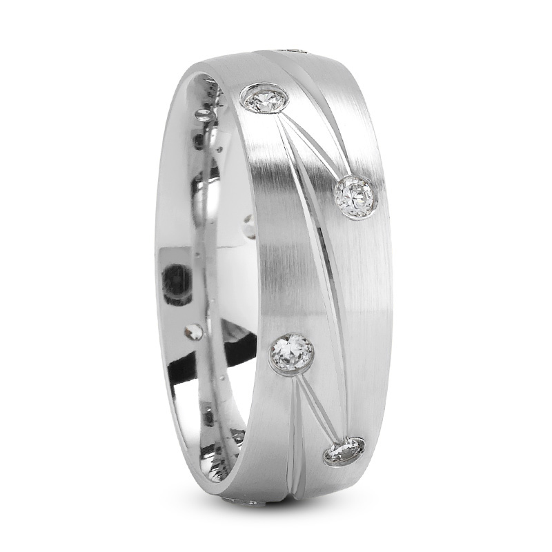14K White Gold 7mm Diamond Band 11210070 | Shin Brothers* 14K White Gold 7mm Diamond Band 11210070 | Shin Brothers*