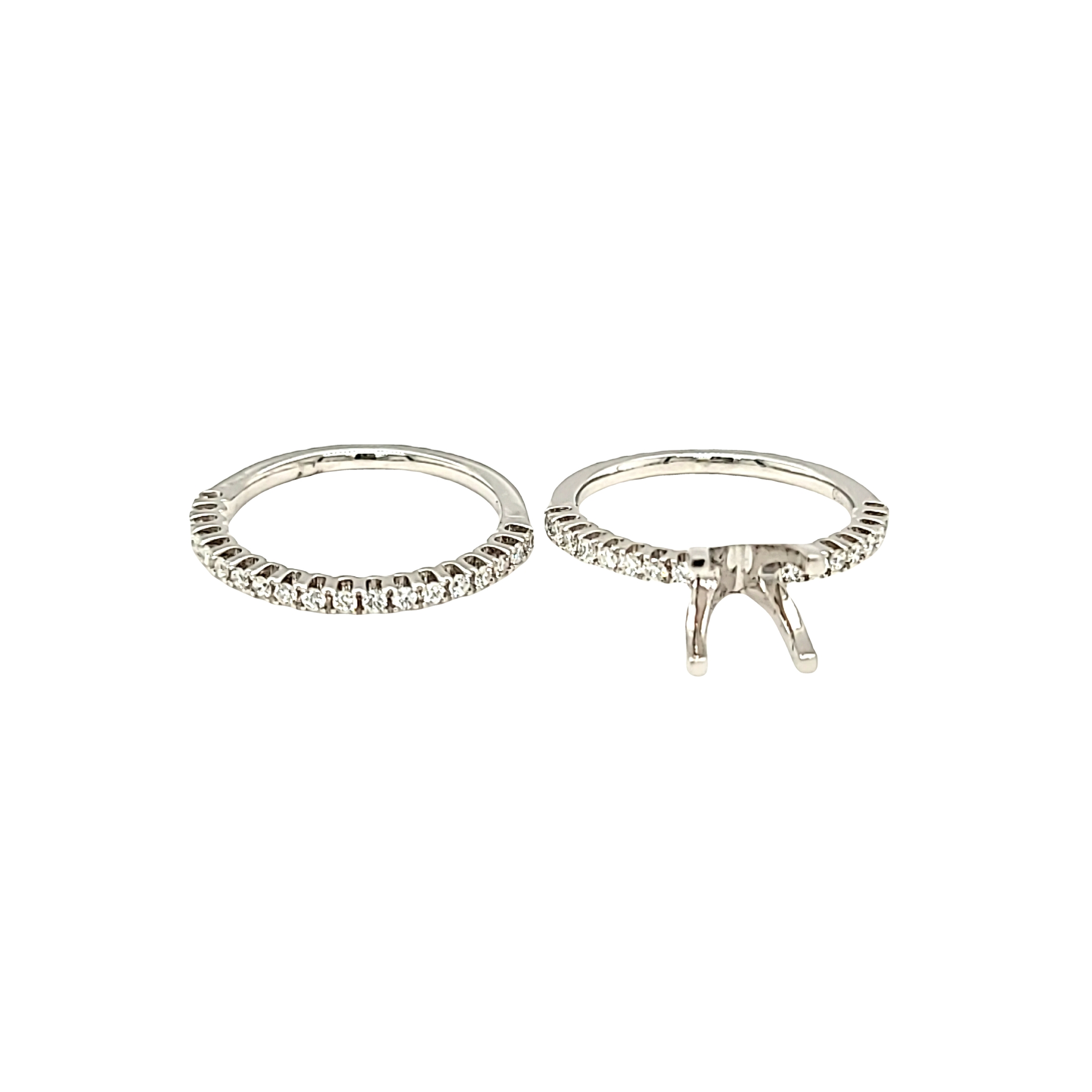 18K White Gold Diamond Prong Setting Bridal Set 11007079 | Shin Brothers* 18K White Gold Diamond Prong Setting Bridal Set 11007079 | Shin Brothers*