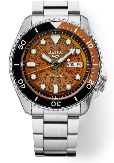 Seiko 5 Sports Stainless Steel SRPJ47 1970s Time Sonar Tribute Automatic Brown Dial Watch | Shin Brothers*