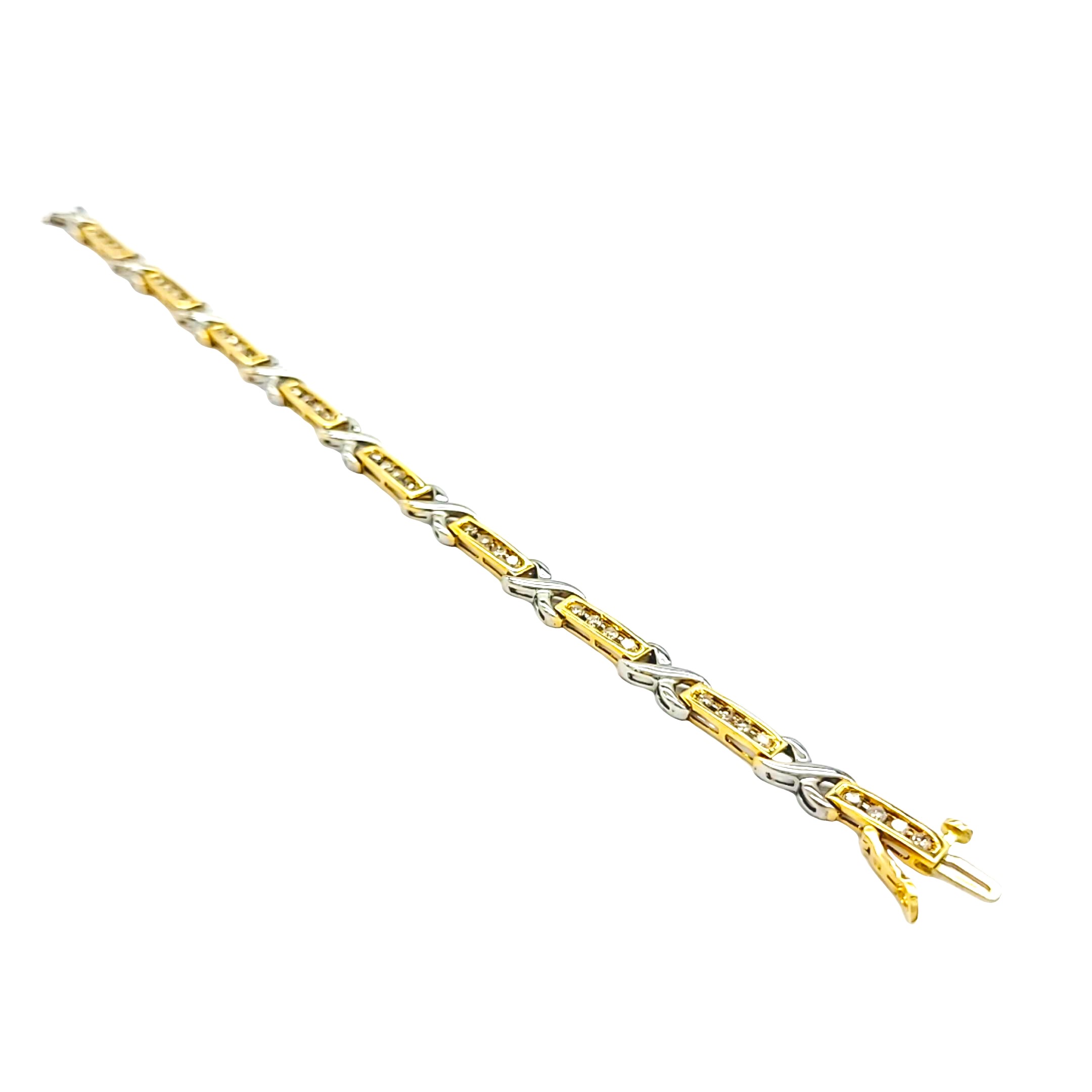 14K Two Tone Gold 1.05ctw Diamond Bracelet 21000926 Shin Brothers* 14K Two Tone Gold 1.05ctw Diamond Bracelet 21000926 Shin Brothers*