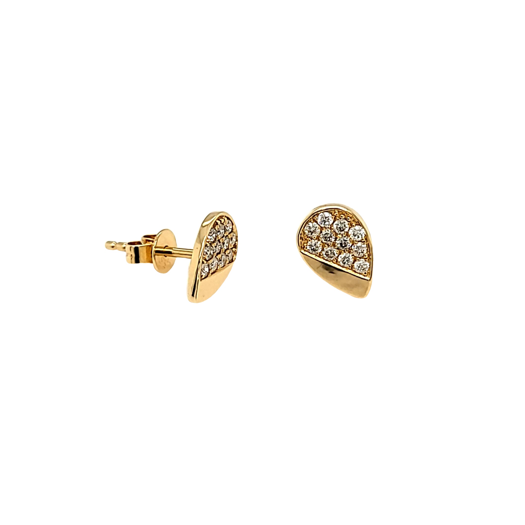 14K Yellow Gold Petite Pave Diamond Pear Shape Stud Earrings 41002693 | Shin Brothers* 14K Yellow Gold Petite Pave Diamond Pear Shape Stud Earrings 41002693 | Shin Brothers*