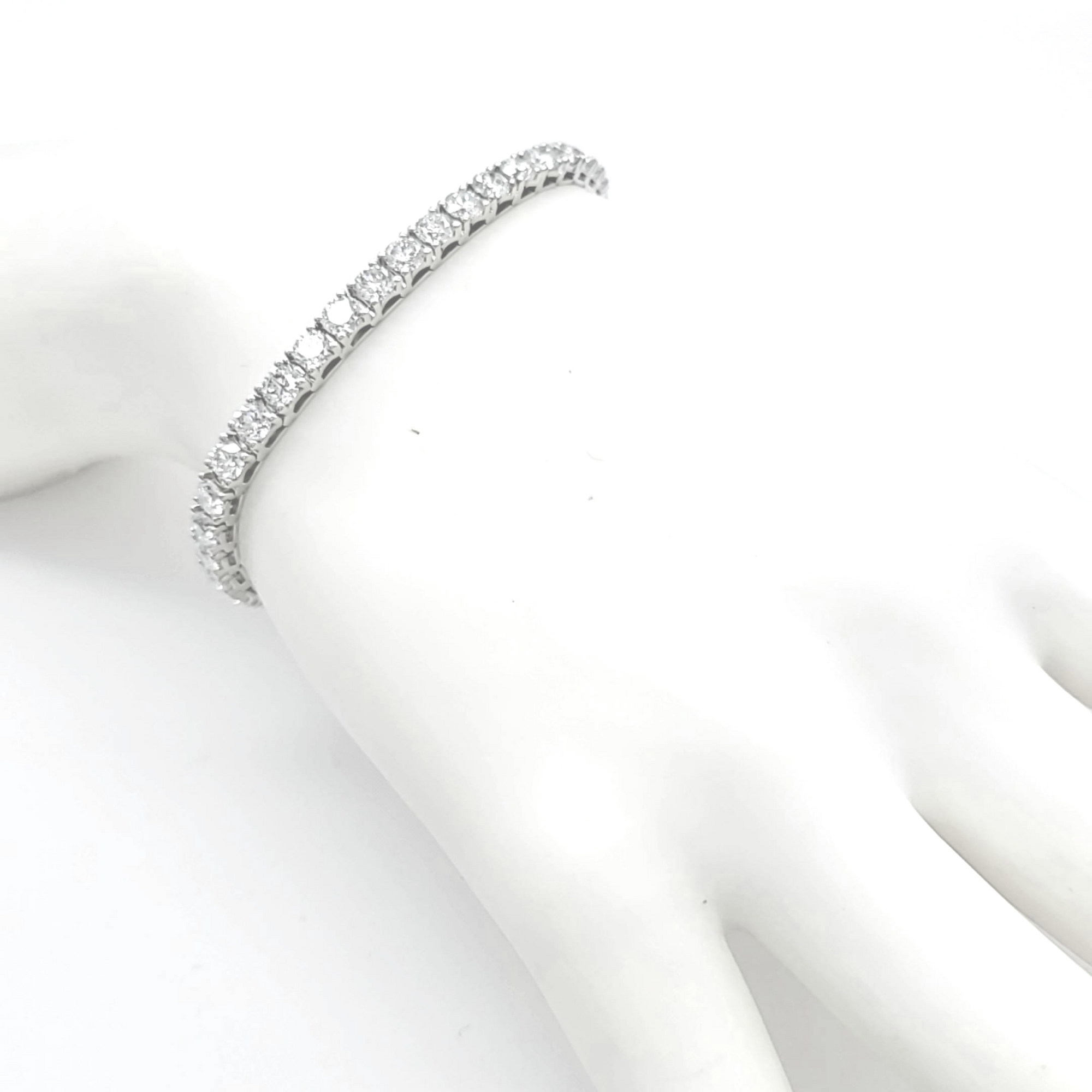 10 Ct Round Cut Simulated Diamond Bracelet Tennis Bracelet 14k White Gold  Finish | eBay