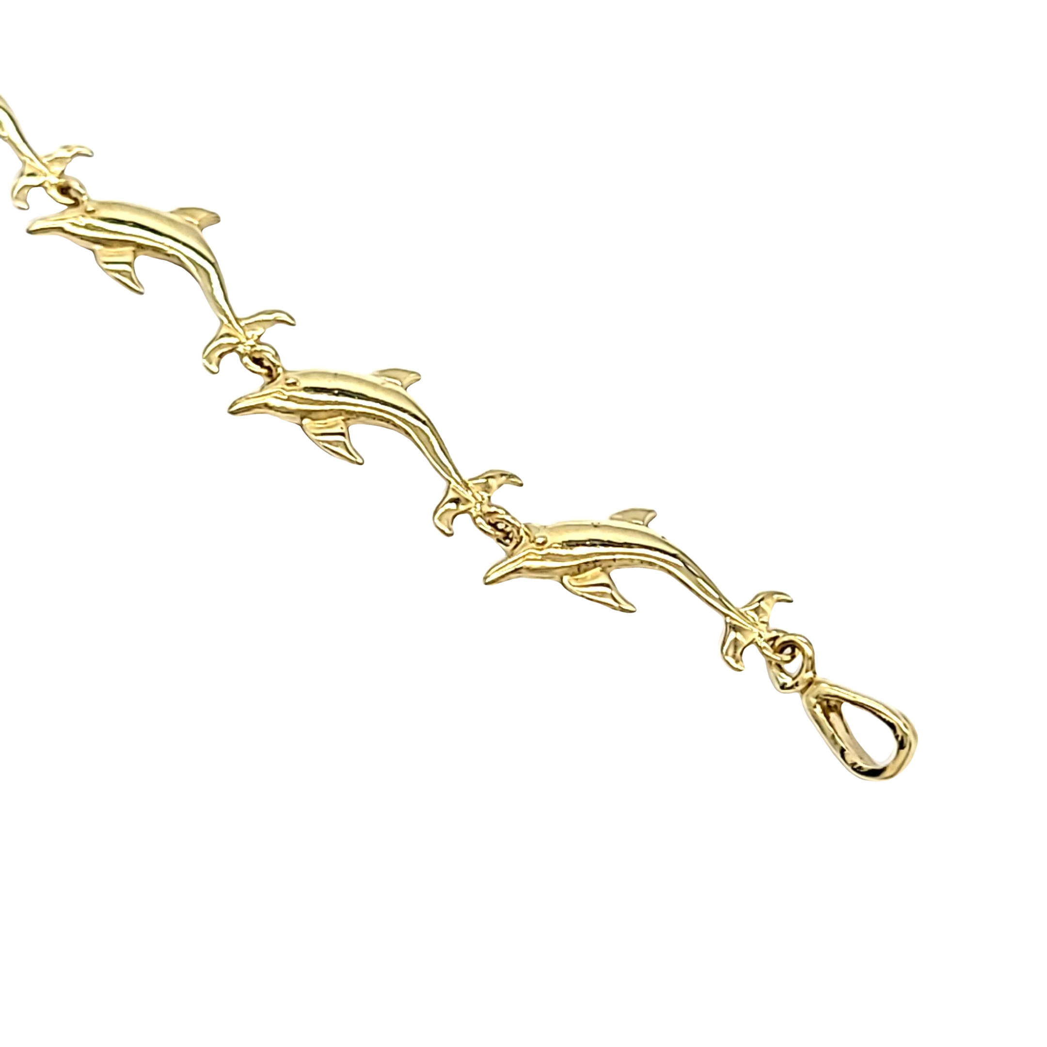 14K Yellow Gold Dolphin 7" Bracelet 22000945 | Shin Brothers*