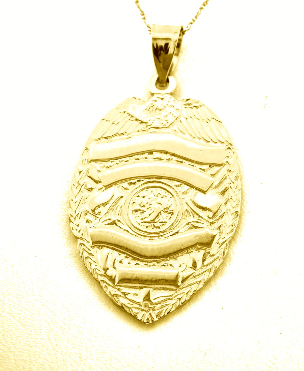 14K Yellow Gold Police Badge Charm (Customizable)  50001705  | Shin Brothers