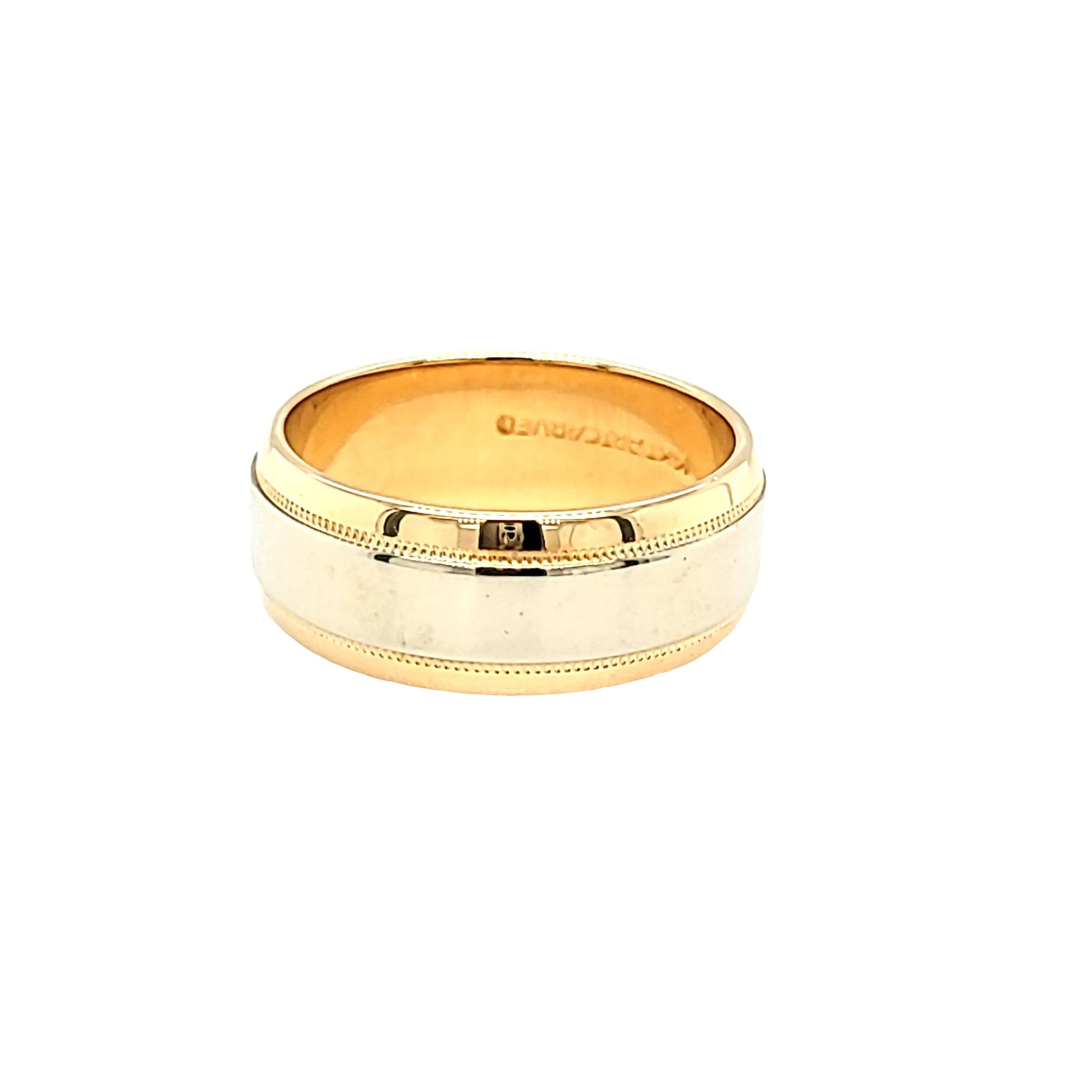 Two Tone Gold Men's Wedding Band