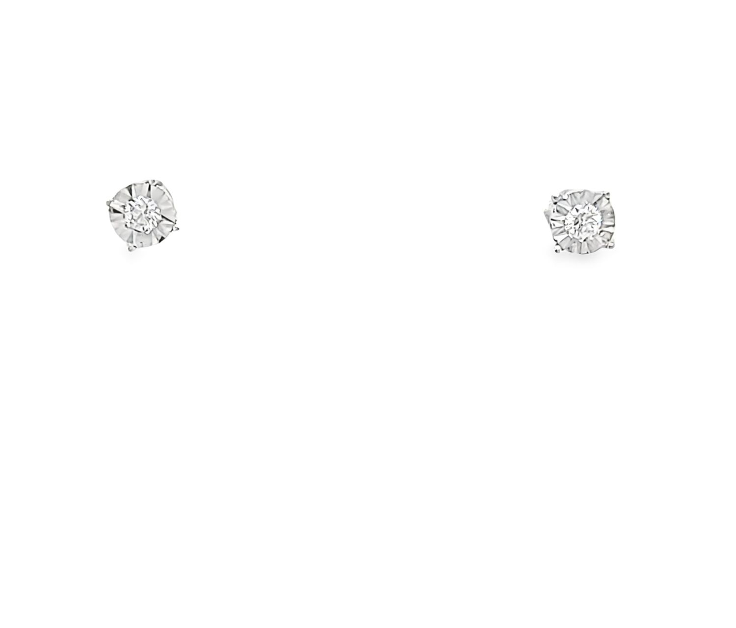 14K White Gold Diamond Illusion Stud Earrings 41002701 | Shin Brothers*