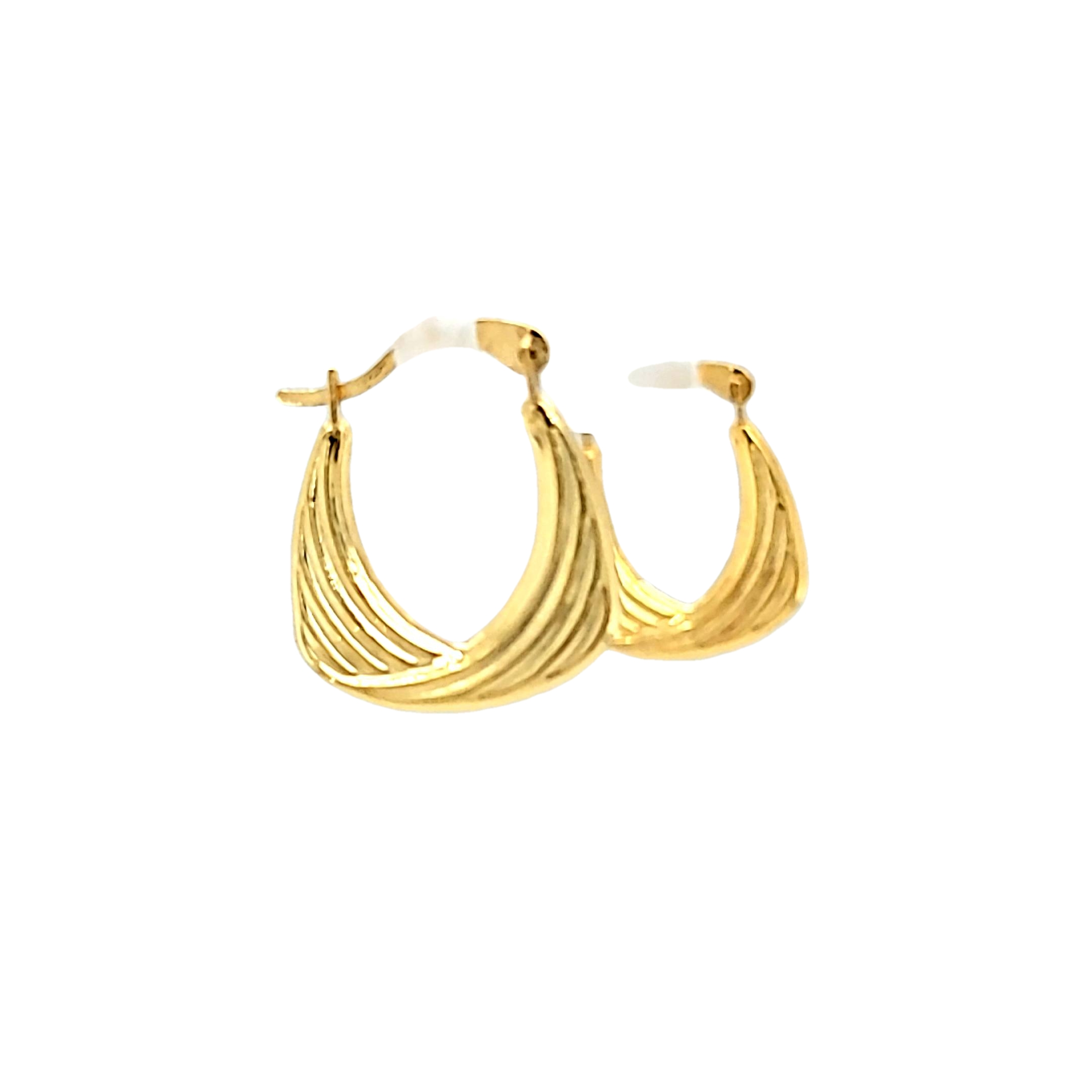 14K Yellow Gold Square Fancy Hoop Earrings 40003252 | Shin Brothers*