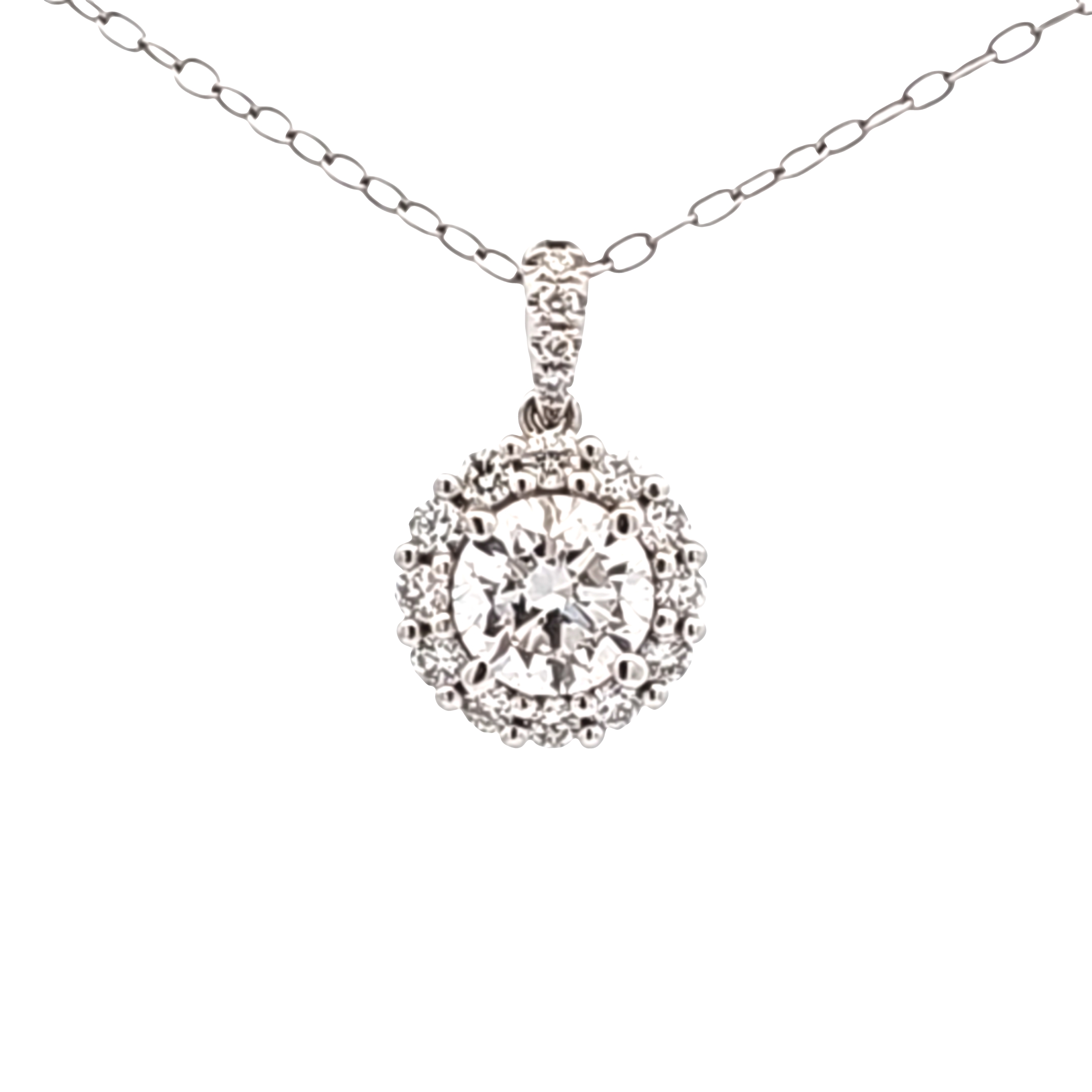 14K White Gold Round Lab Grown Diamond Charm 51002218 | Shin Brothers