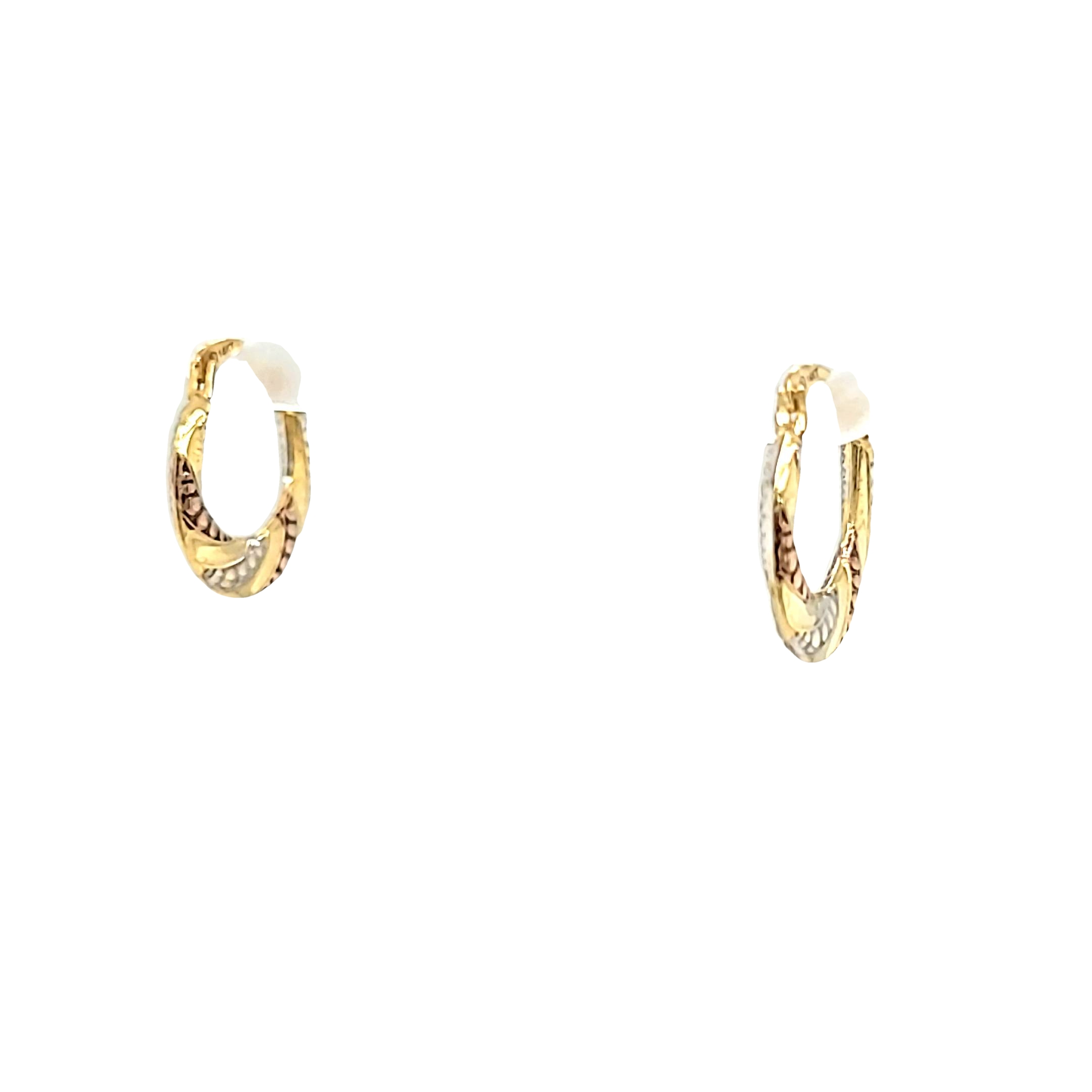 14K Tricolor Gold Twisted Hoop Earrings 40003257 | Shin Brothers*