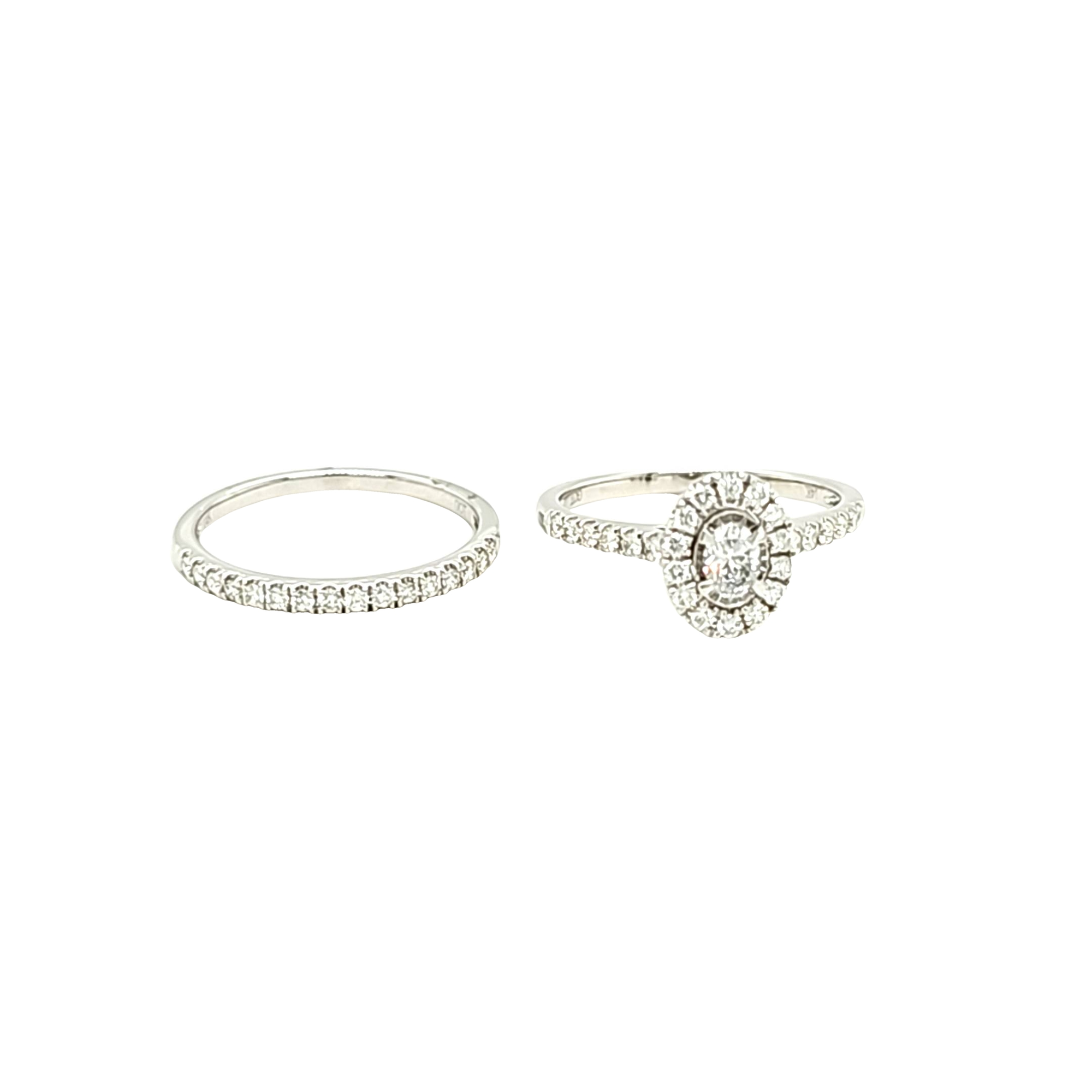 14K White Gold Oval Diamond Engagement Bridal Ring Set 11007177 | Shin Brothers* 14K White Gold Oval Diamond Engagement Bridal Ring Set 11007177 | Shin Brothers*