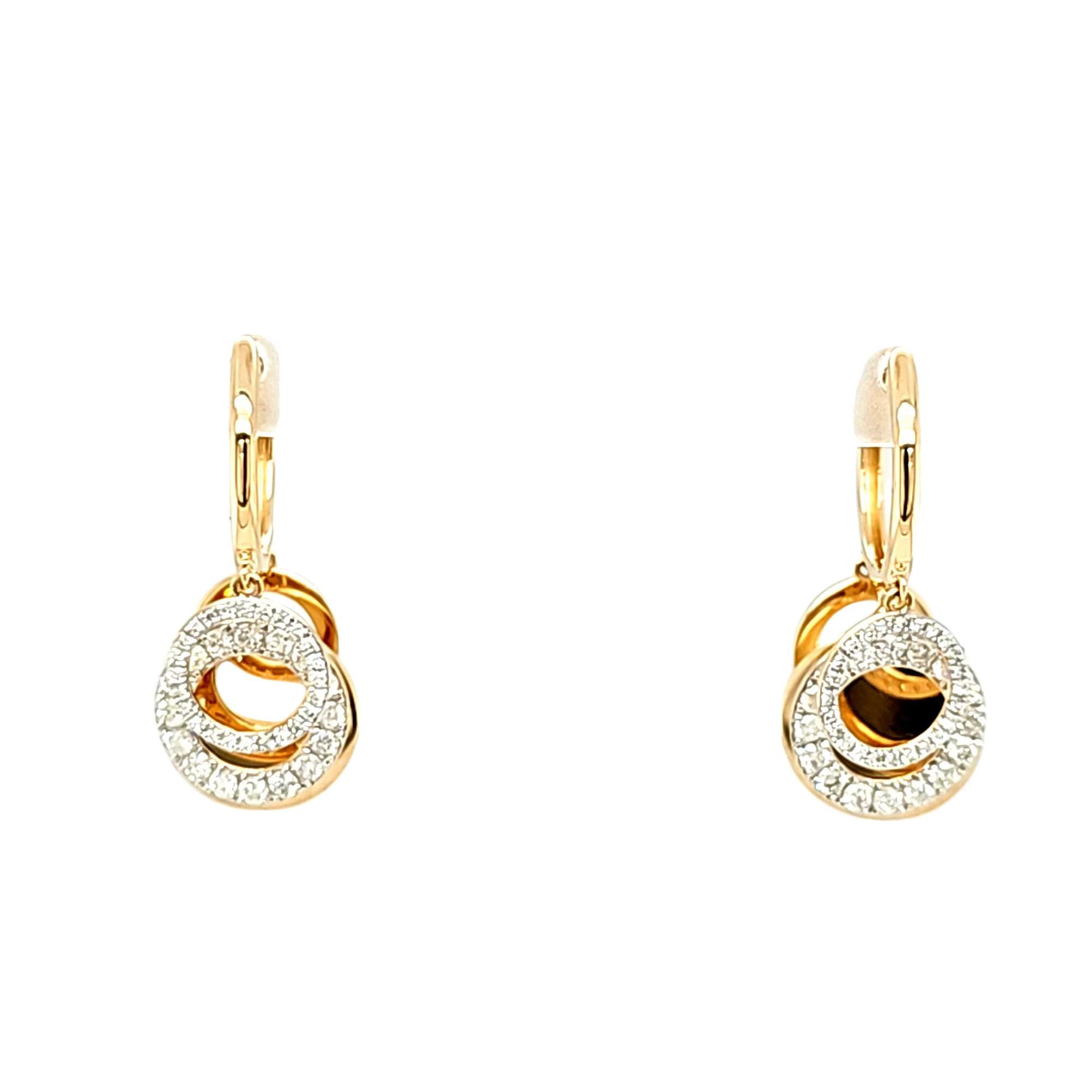 14K Yellow Gold Diamond Circle Drop Earrings 41002729 | Shin Brothers* 14K Yellow Gold Diamond Circle Drop Earrings 41002729 | Shin Brothers*