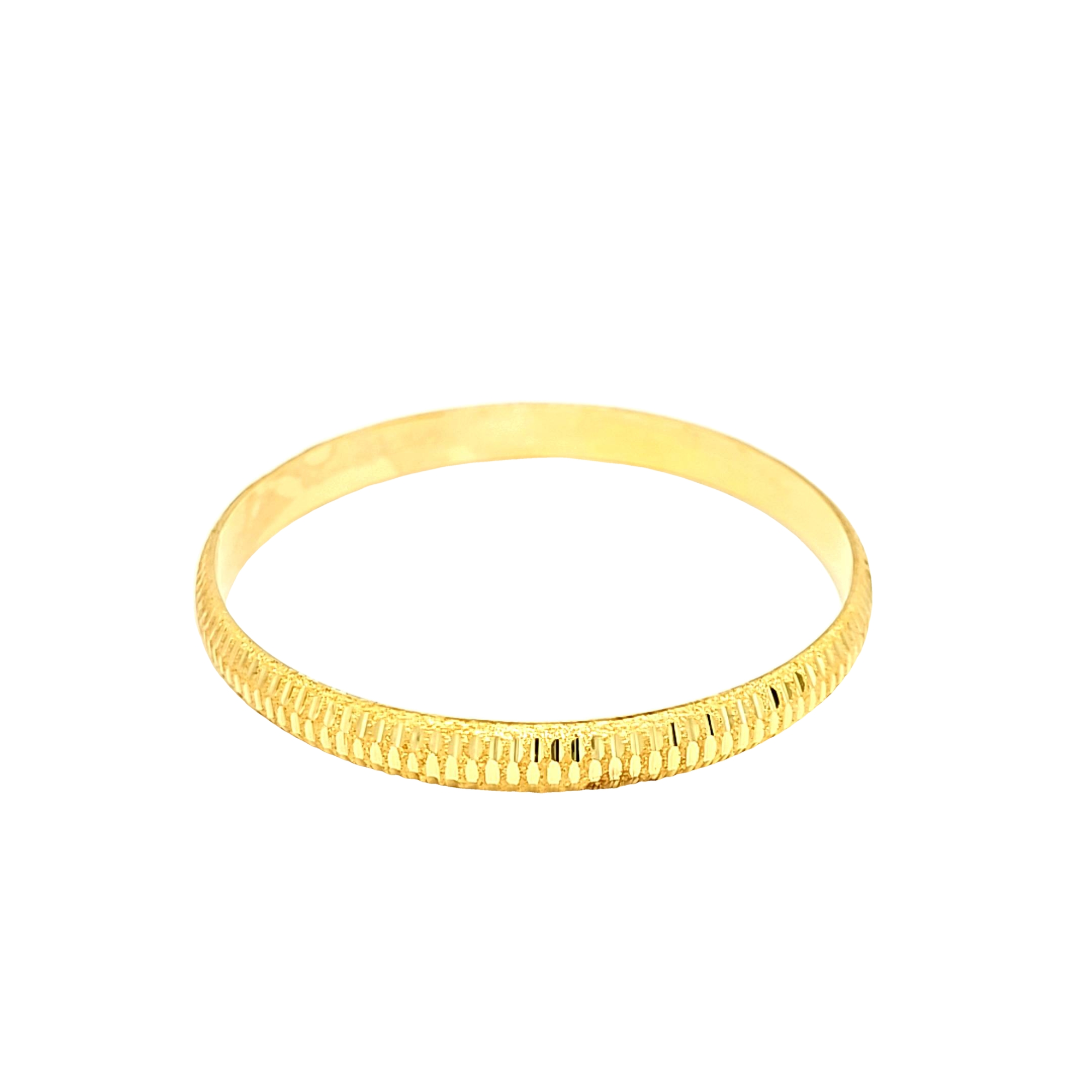 14K Yellow Gold 7.5" Slide On Diamond Cut Bangle 23000229 | Shin Brothers* 14K Yellow Gold 7.5" Slide On Diamond Cut Bangle 23000229 | Shin Brothers*