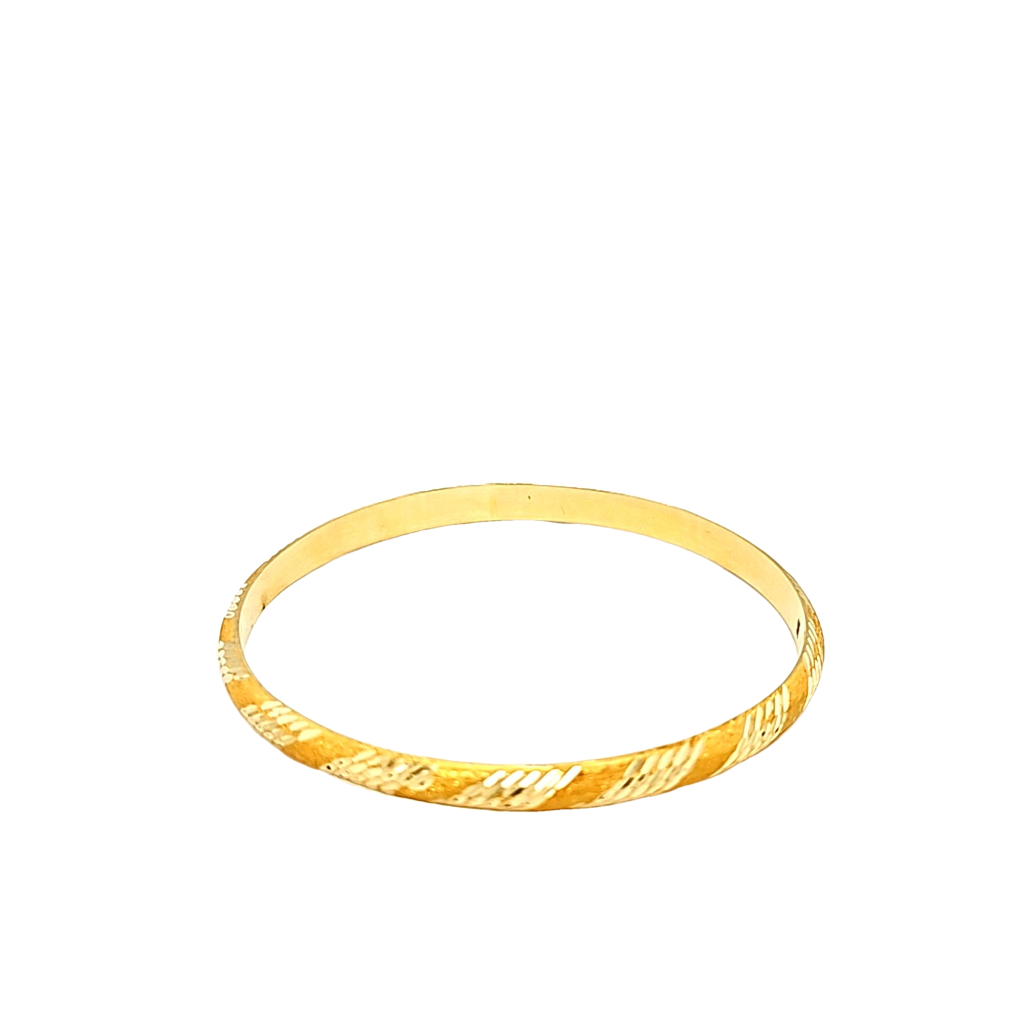 14K Yellow Gold Diamond Cut Bangle 23000231 | Shin Brothers*