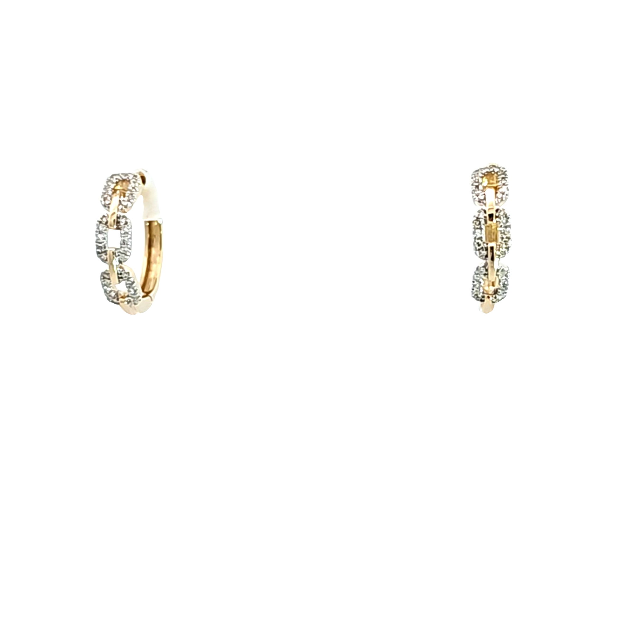 14K Yellow Gold Diamond Huggie Link Earrings 41002744 | Shin Brothers* 14K Yellow Gold Diamond Huggie Link Earrings 41002744 | Shin Brothers*