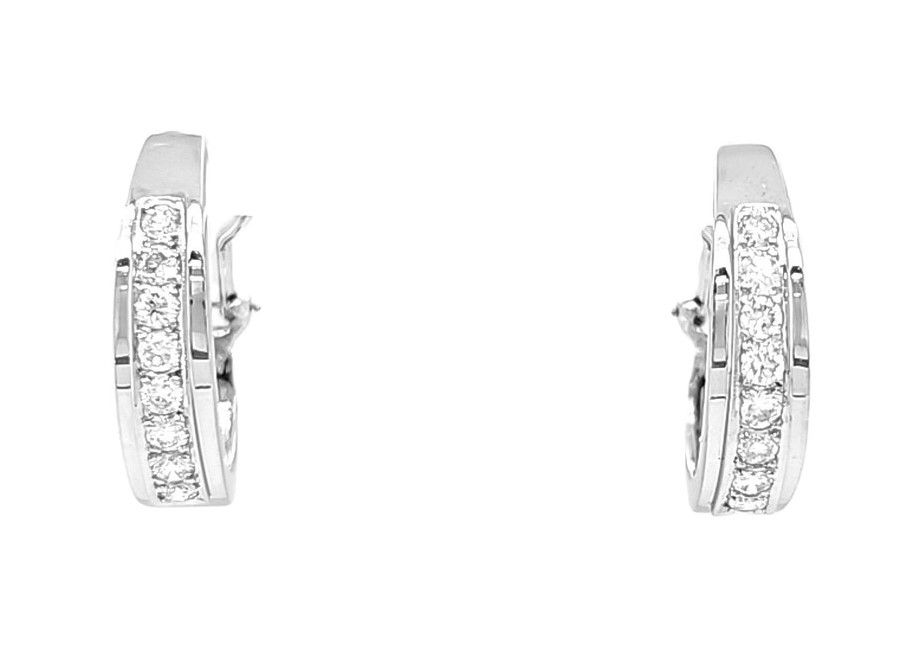 14K White Gold Diamond Omega Back Earrings 41002746 | Shin Brothers* 14K White Gold Diamond Omega Back Earrings 41002746 | Shin Brothers*