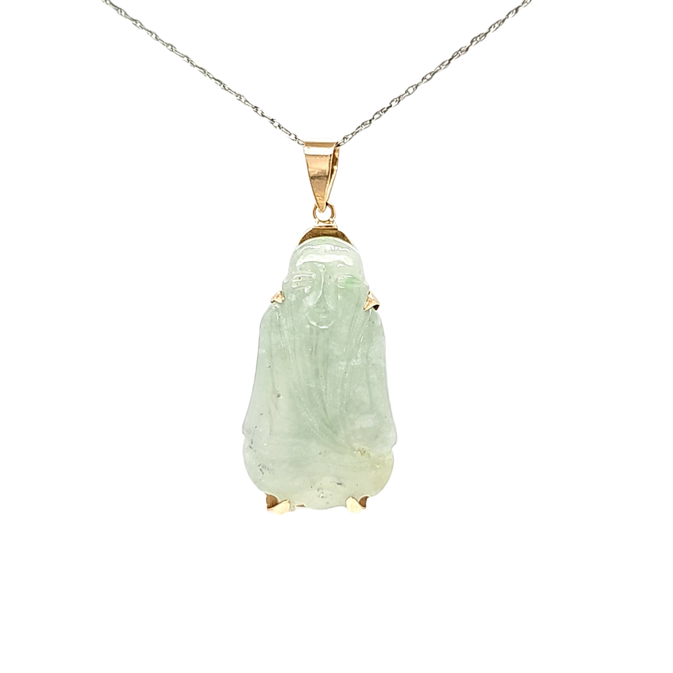 14K Yellow Gold Jade Buddha Charm 52002370 | Shin Brothers*