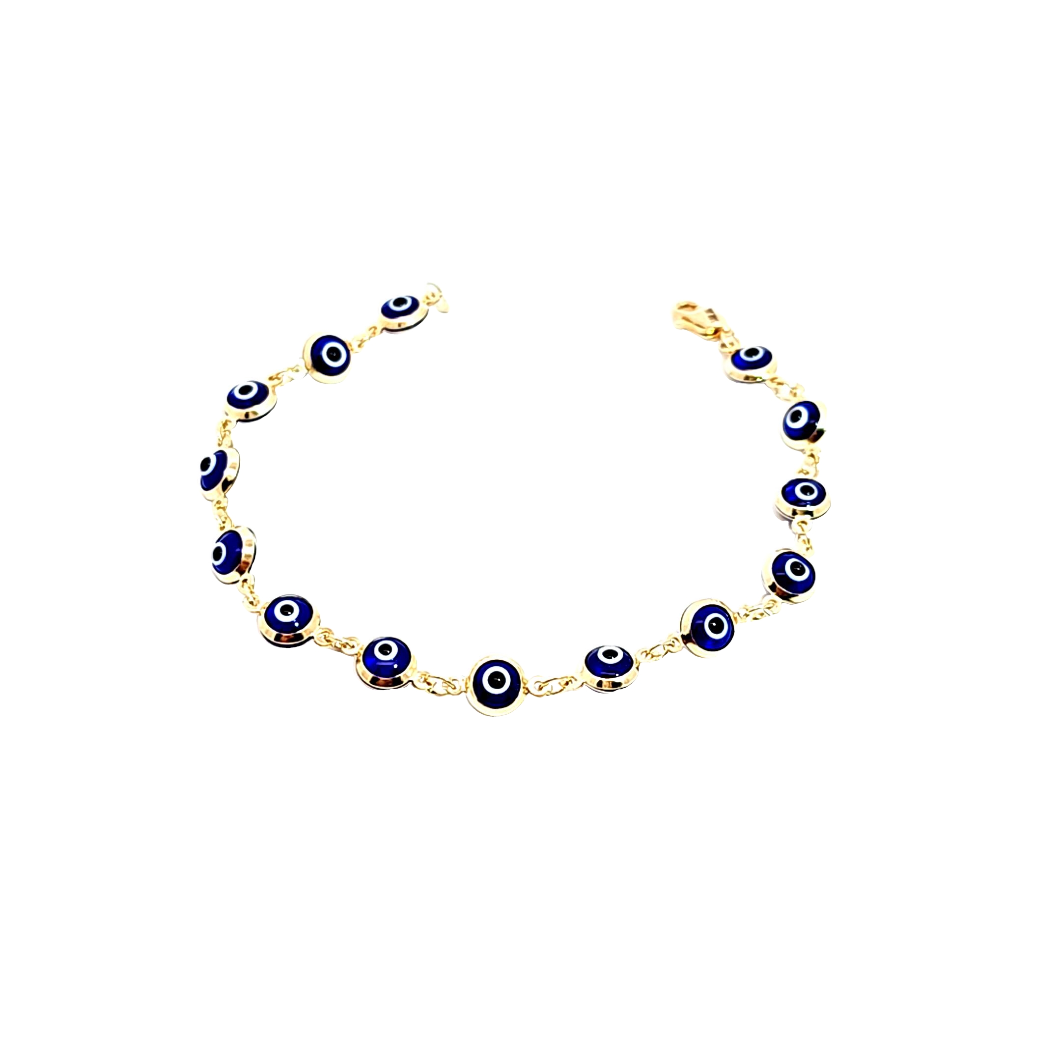 14K Yellow Gold Evil Eye Bracelet 7" Blue 20002199 | Shin Brothers* 14K Yellow Gold Evil Eye Bracelet 7" Blue 20002199 | Shin Brothers*