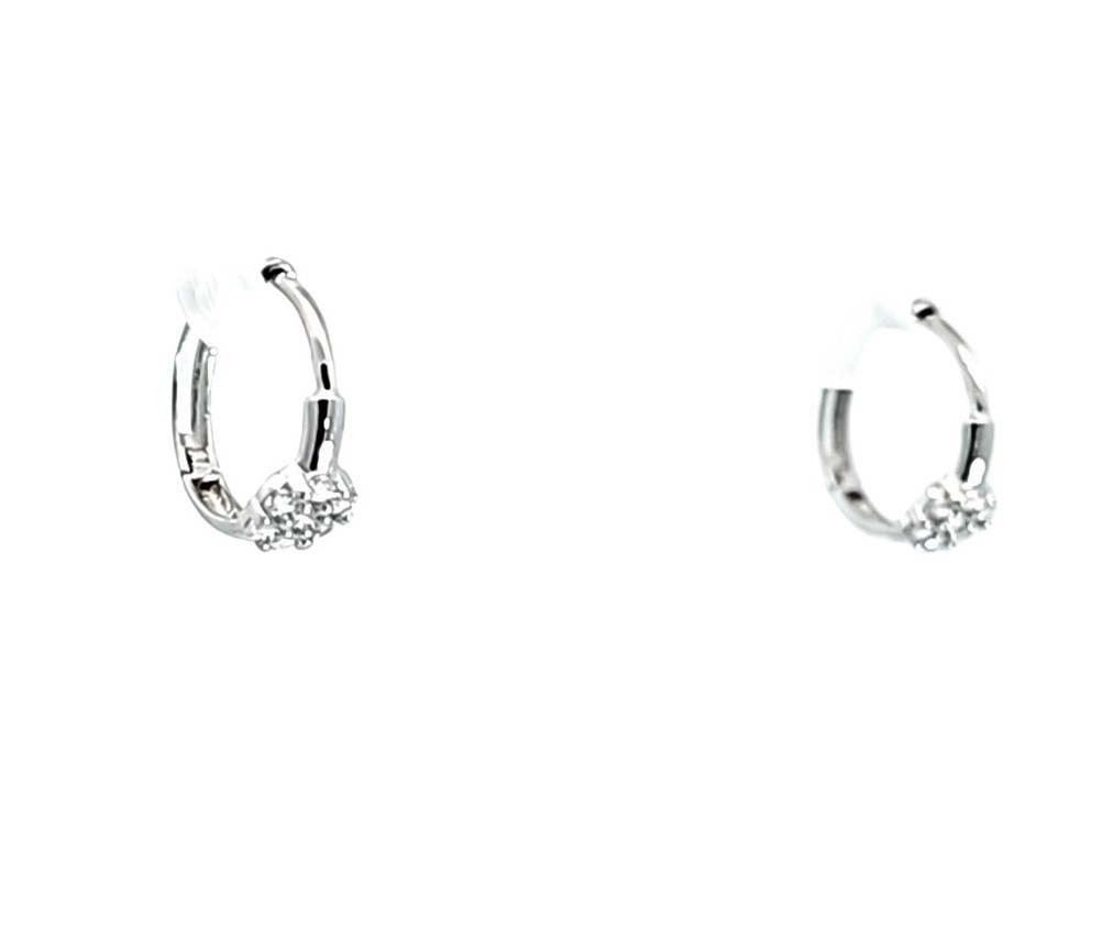 14K Yellow Gold Baby CZ Flower Huggie Earrings 42003476 | Shin Brothers