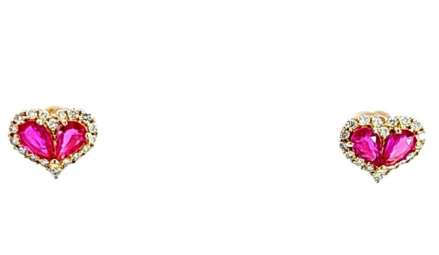 18K Yellow Gold Ruby Diamond Heart Earrings 42003385 | Shin Brothers*
18K Yellow Gold Ruby Diamond Heart Earrings 42003385 | Shin Brothers*