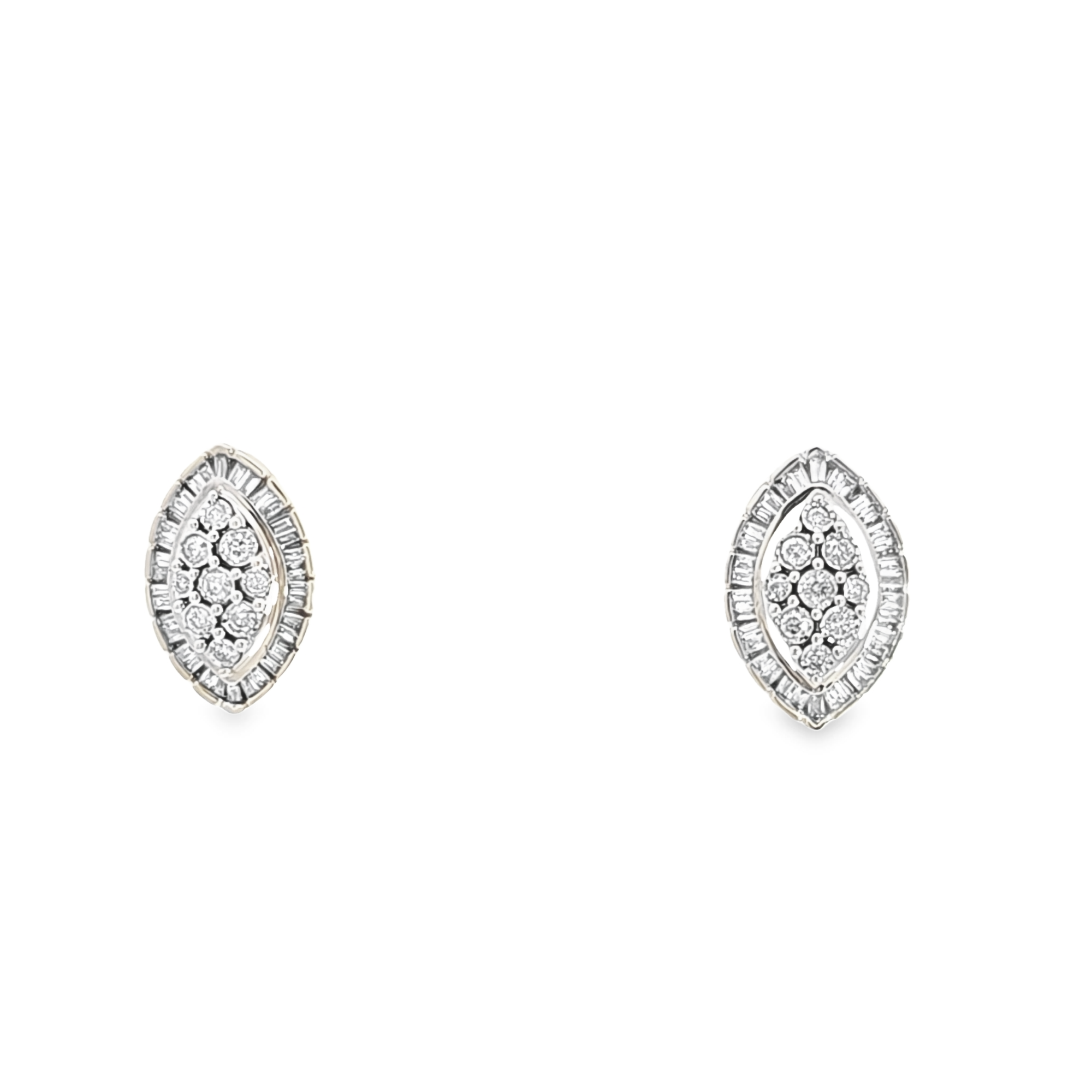 10K White Gold Almond Shaped Diamond Stud Earrings 49000183 | Shin Brothers* 10K White Gold Almond Shaped Diamond Stud Earrings 49000183 | Shin Brothers*